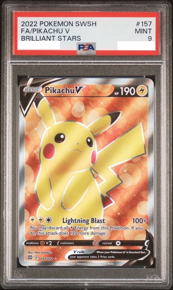 [PSA 10] 2022 Pokemon Pikachu V Holo #157/172 Brilliant Stars