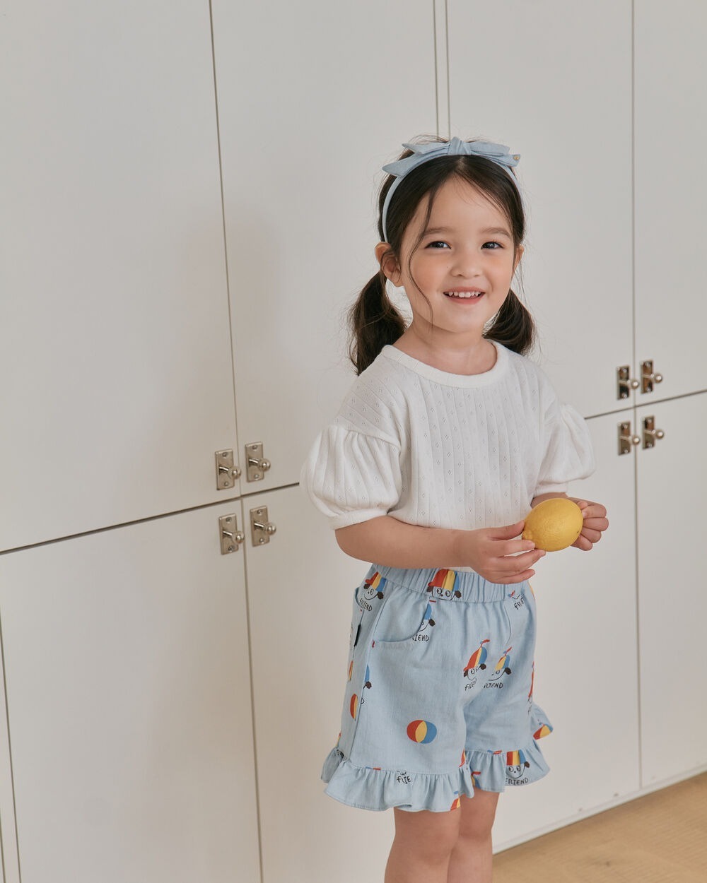 [7月第三週出貨]-落肩網眼泡泡袖上衣｜白