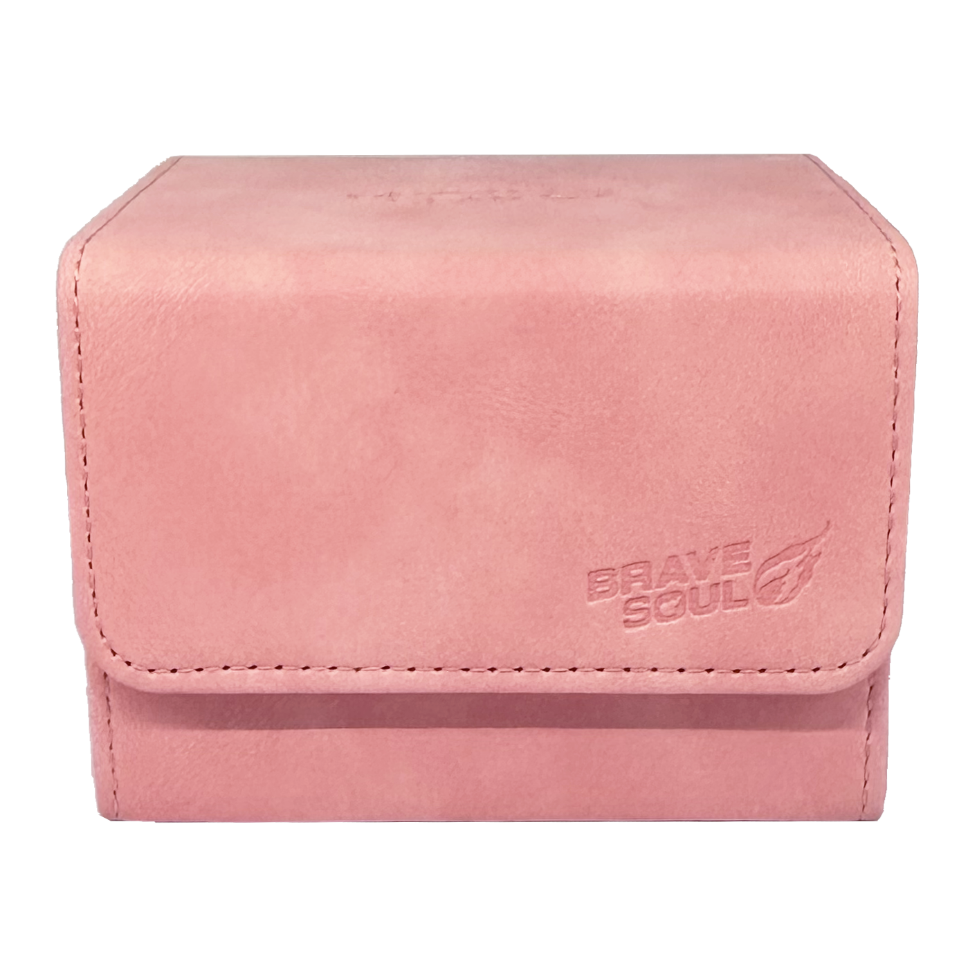 Brave Soul 100+ 仿皮側翻卡盒（粉紅）