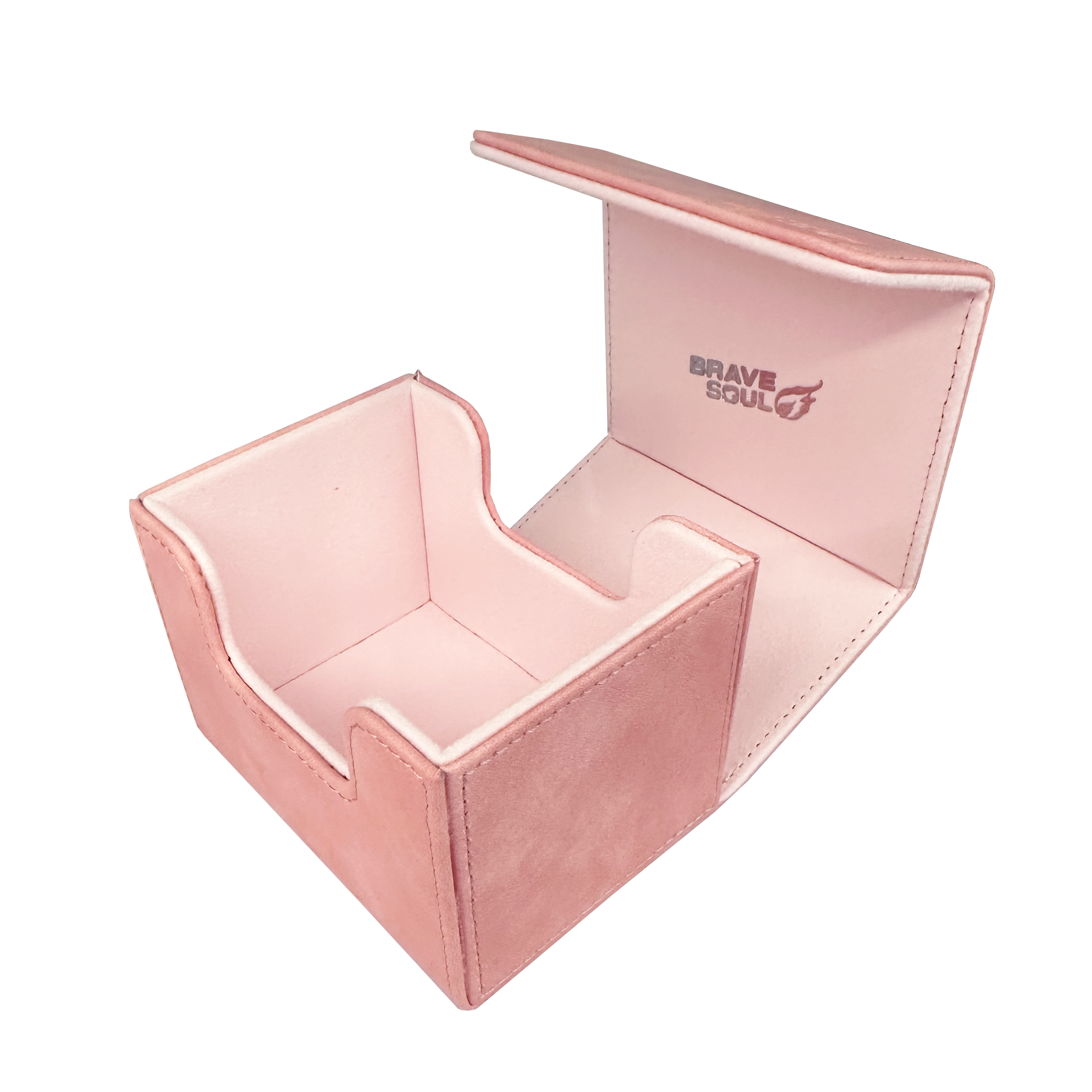 Brave Soul 100+ 仿皮側翻卡盒（粉紅）