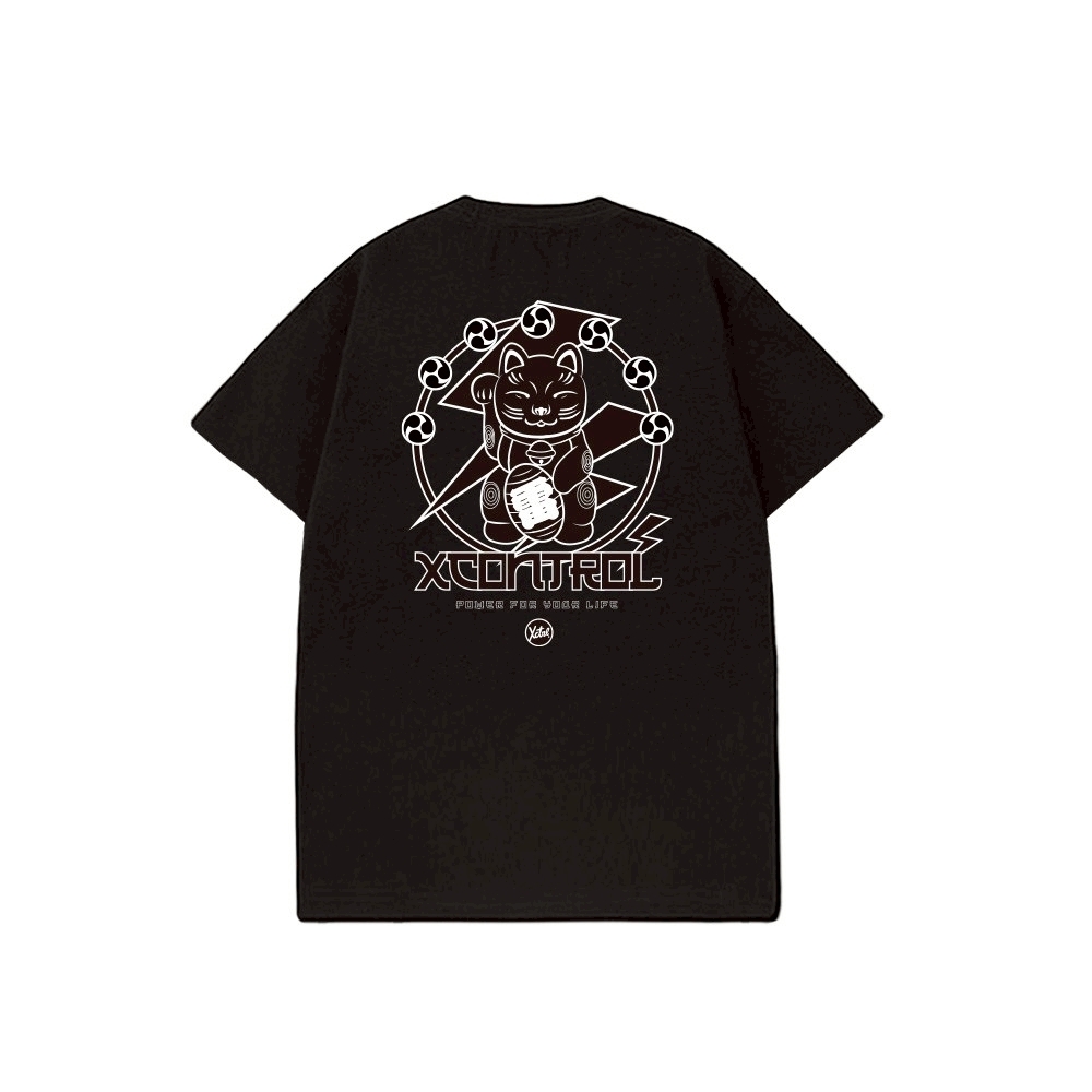 XCTRL  雷神招財貓短T-黑