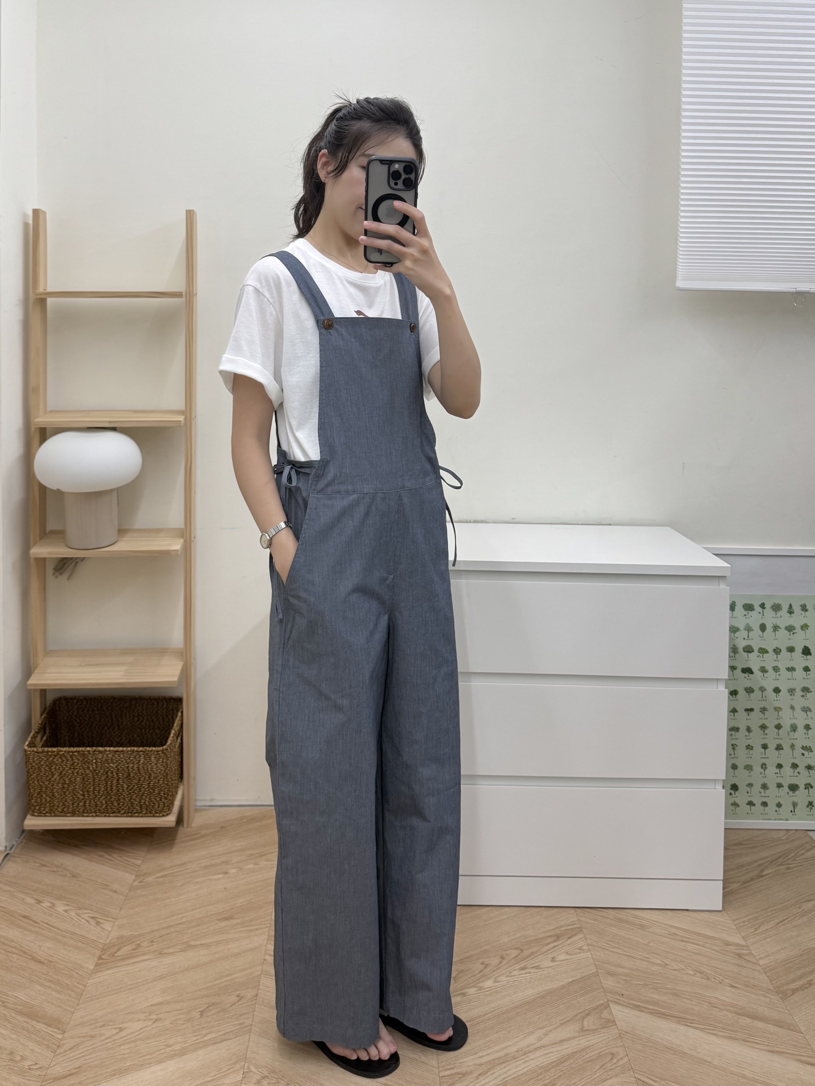 挺版側腰綁帶吊帶褲*2色