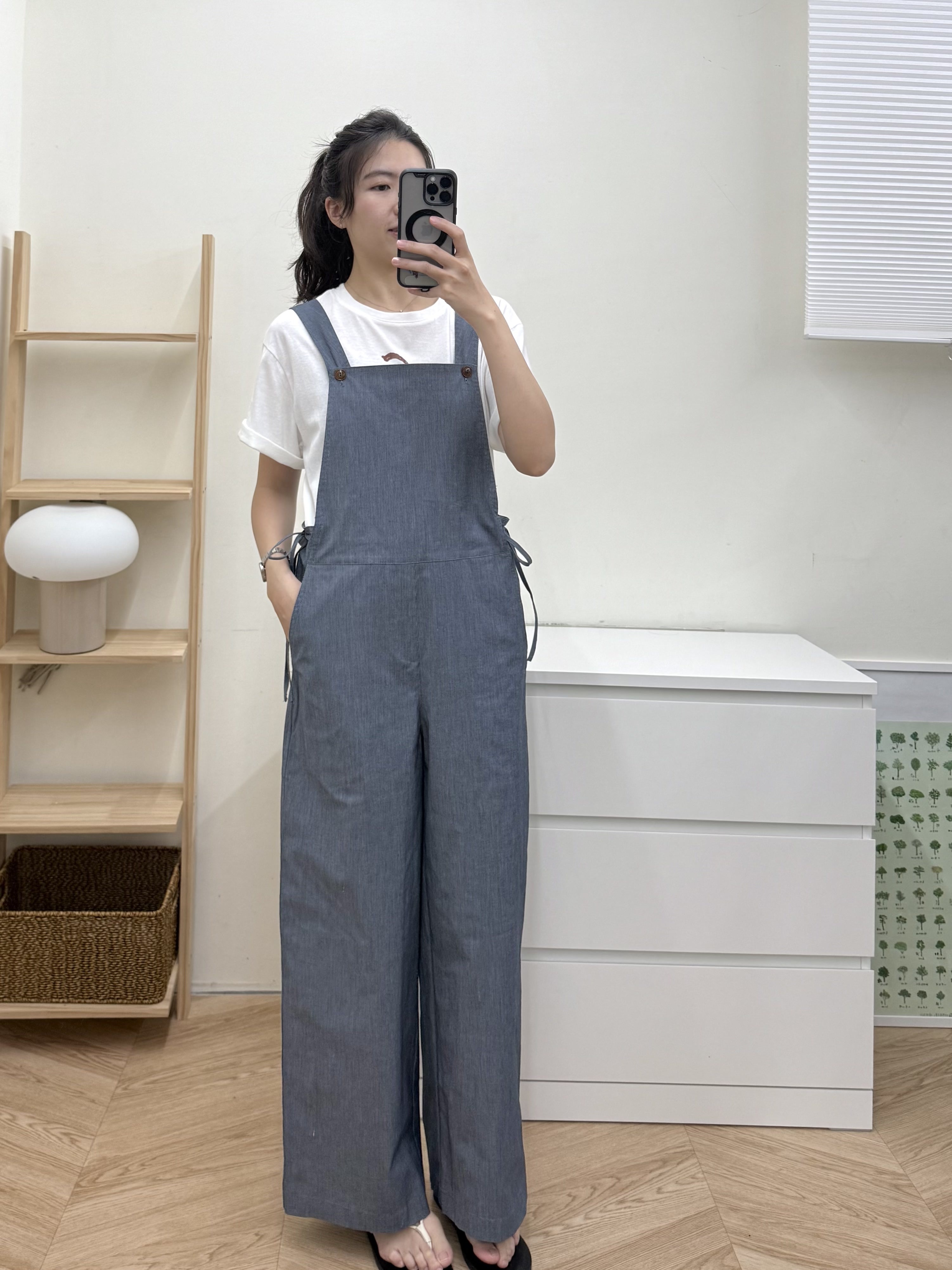 挺版側腰綁帶吊帶褲*2色