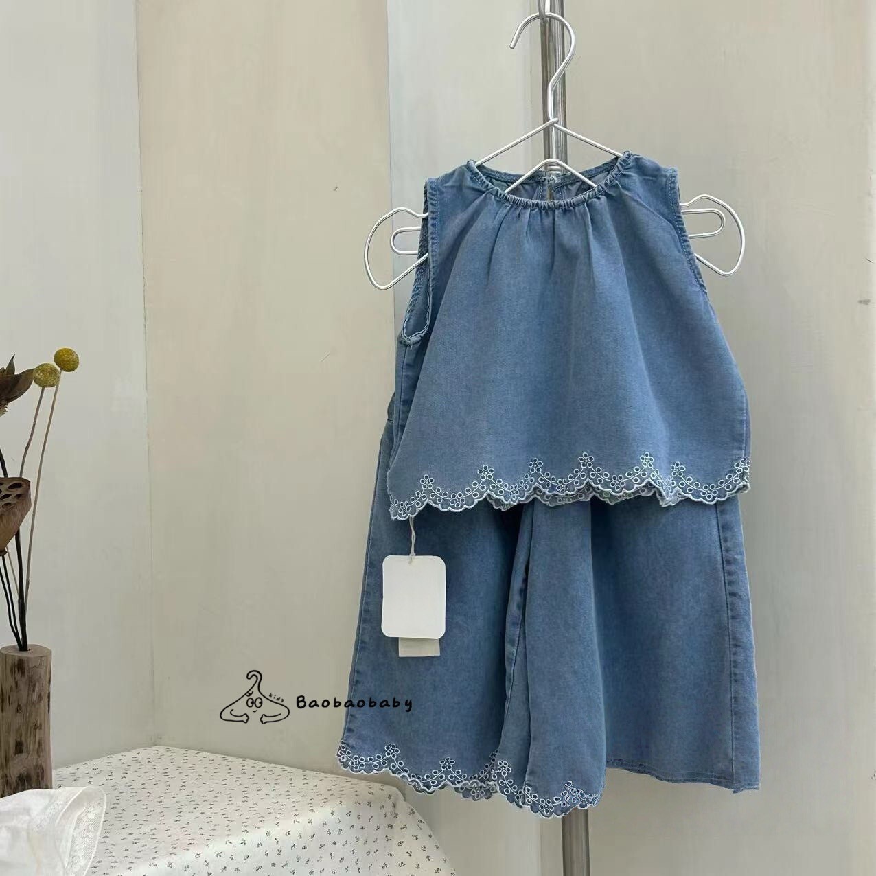 日系蕾絲軟牛仔套裝