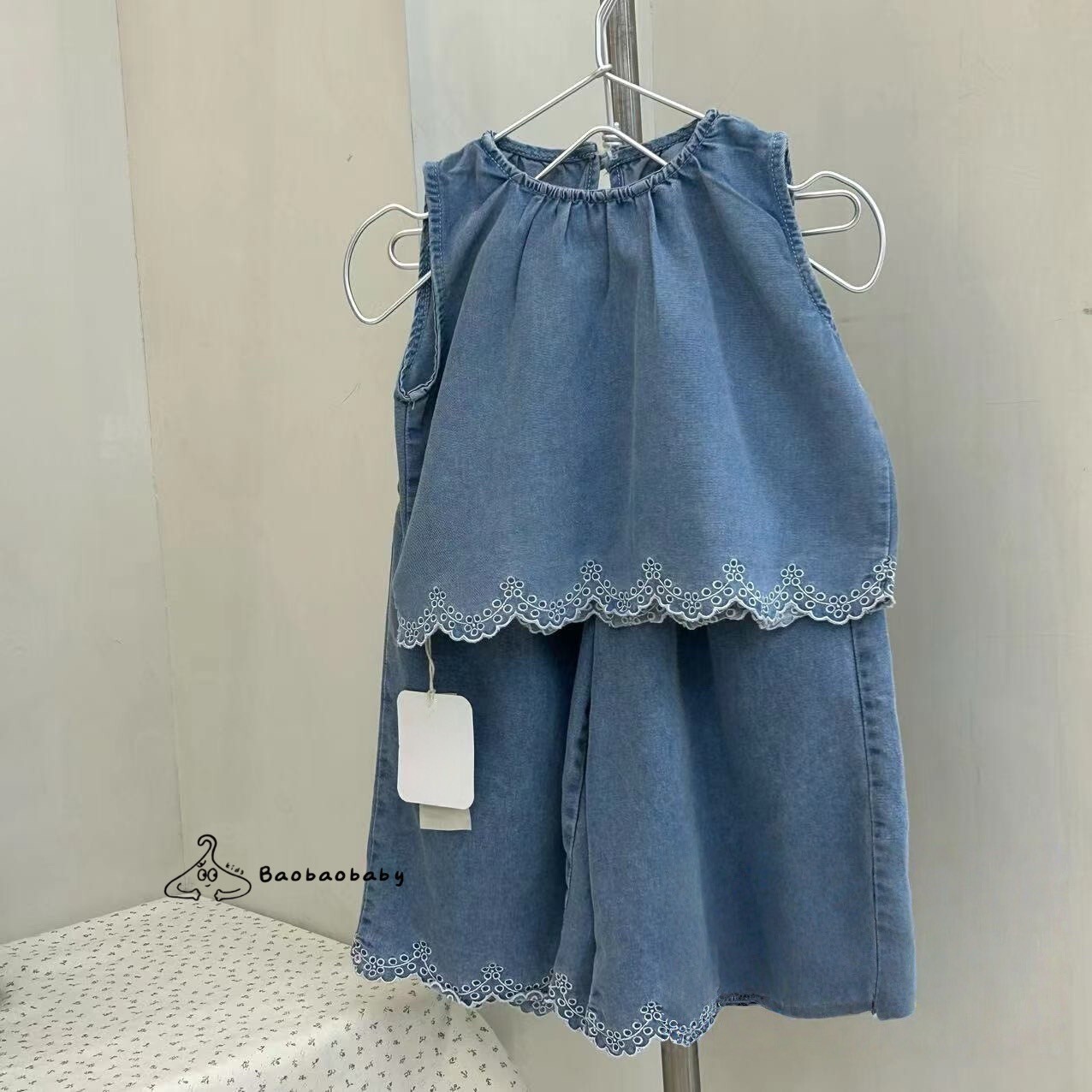 日系蕾絲軟牛仔套裝