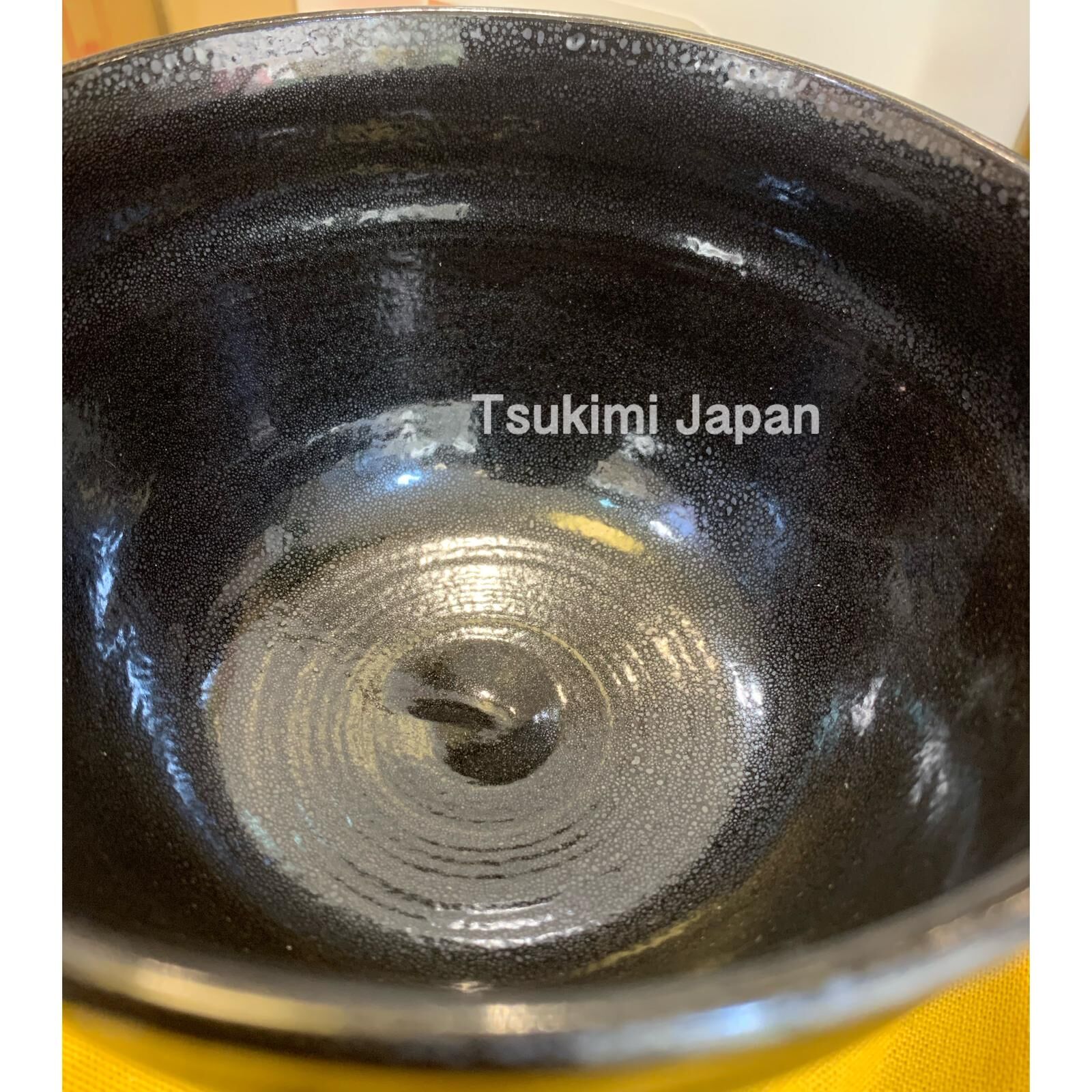 日本製 京燒 抹茶碗 油滴天目 黑釉