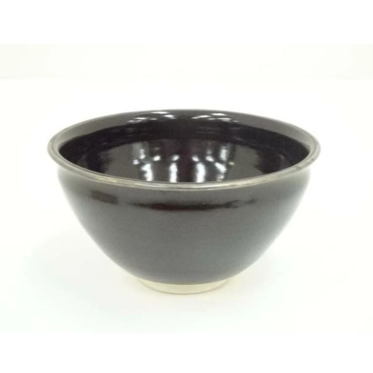 日本製 京燒 抹茶碗 油滴天目 黑釉