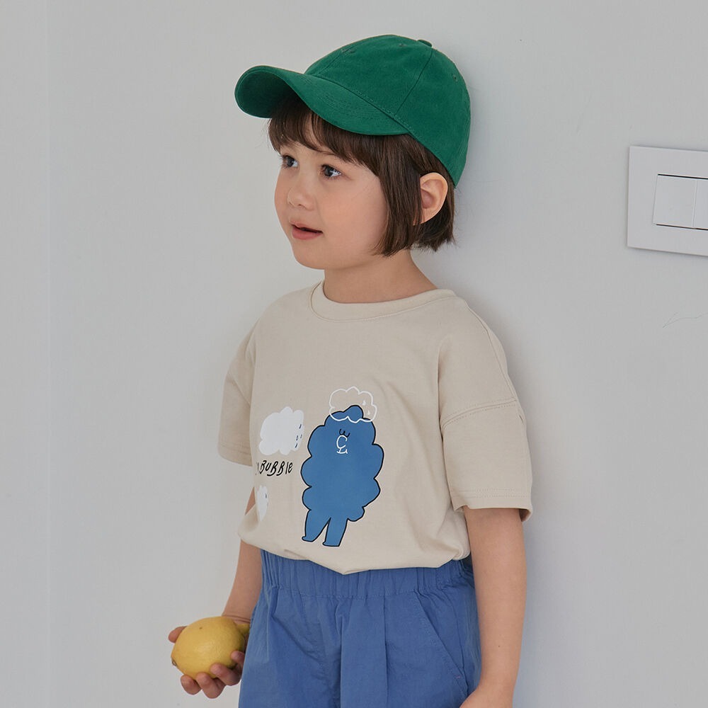 [7月第三週出貨]-Bubble 泡泡朋友短袖上衣｜米色