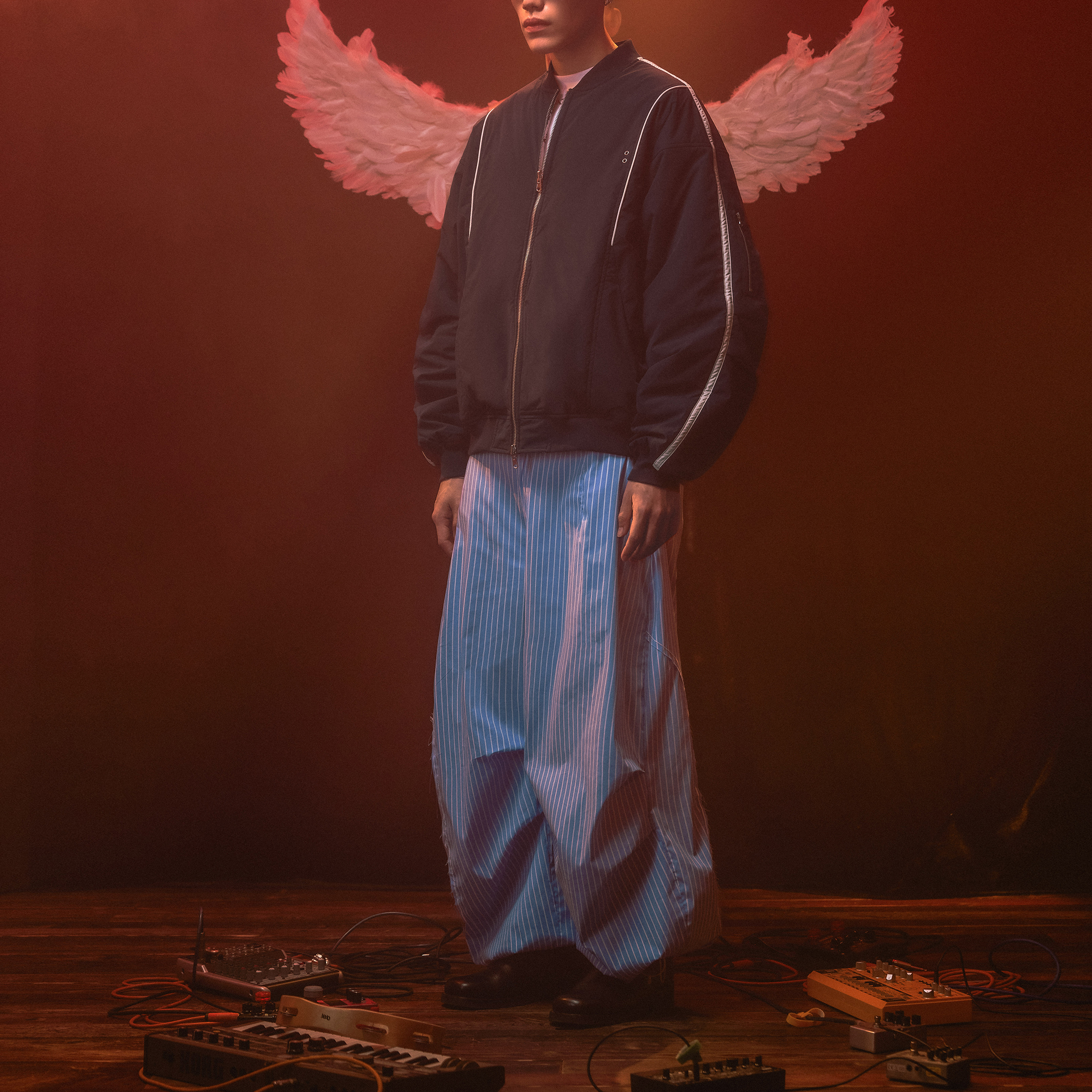 Wall of Sound - WA06-“MAP/SALLY” Reversible Bomber Jacket - Navy