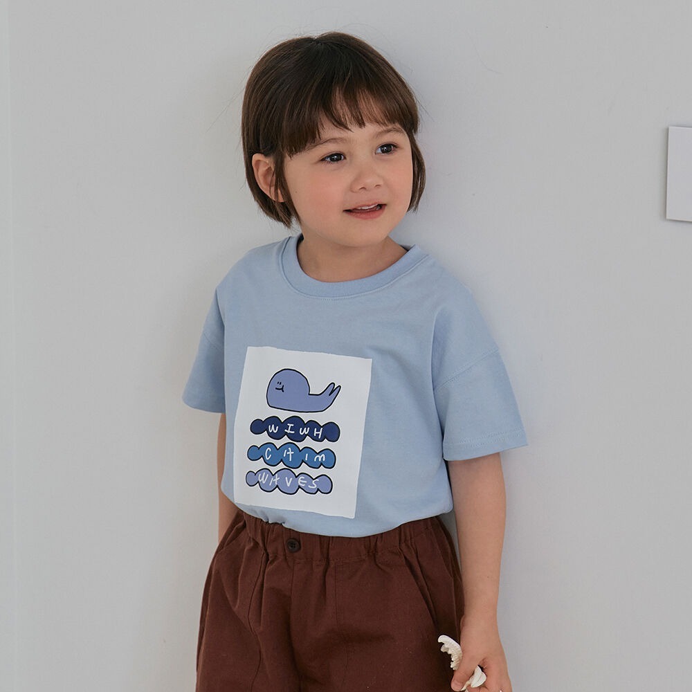 [7月第三週出貨]-海浪鯨魚T恤｜天空藍