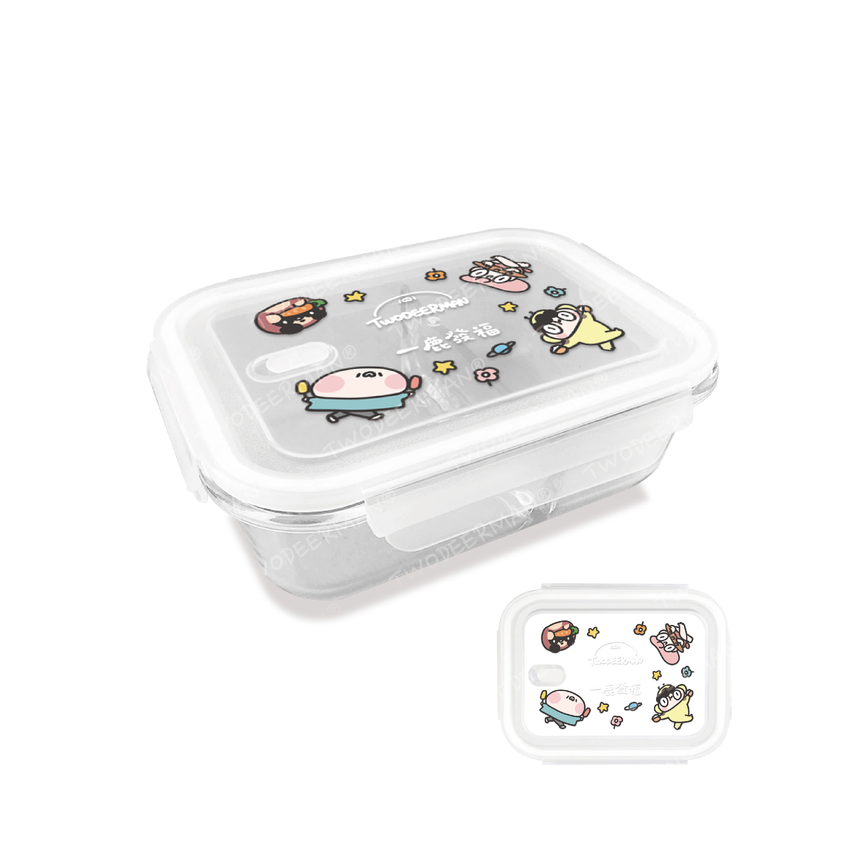 一鹿發福玻璃便當盒