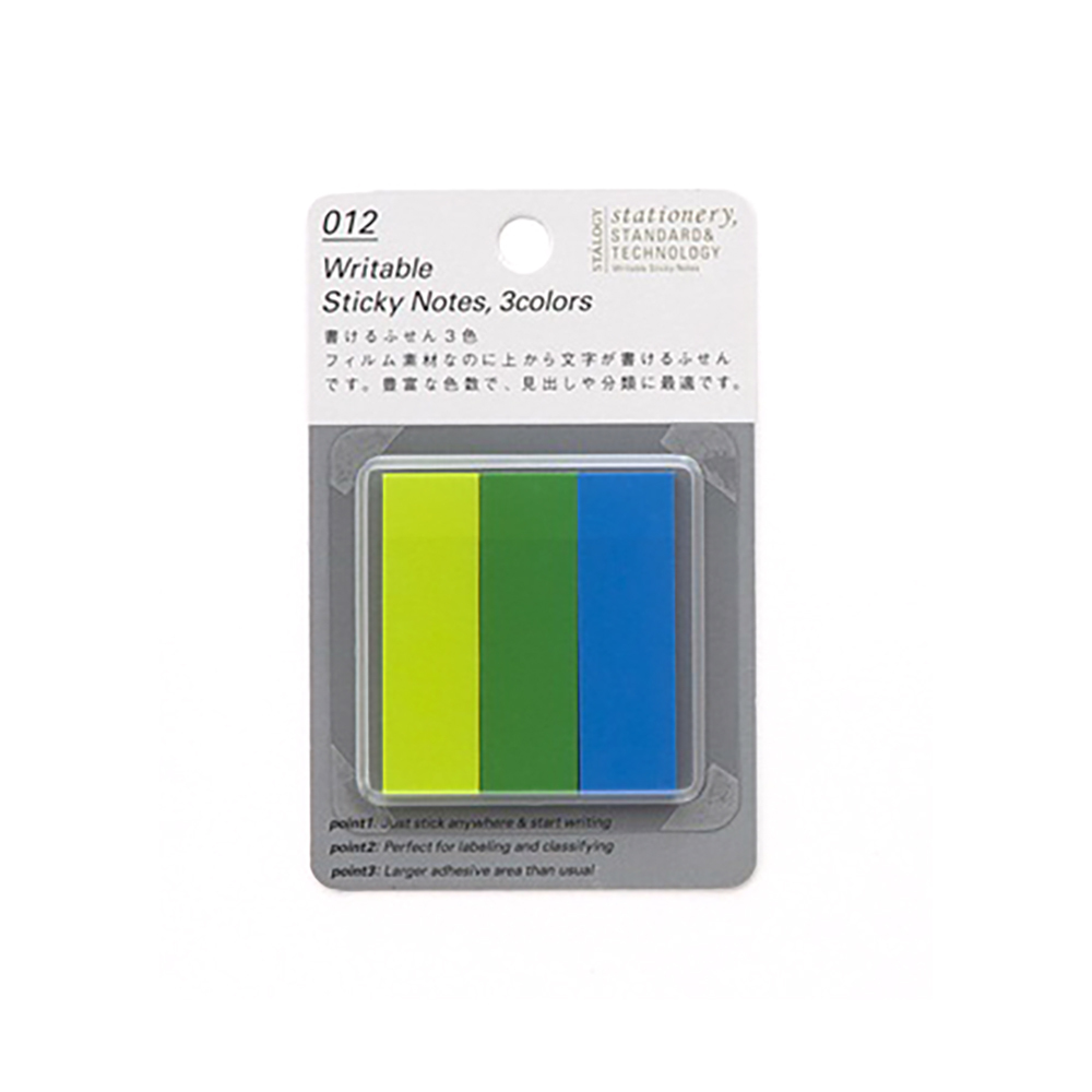 可書寫 標籤貼 3色｜Stalogy 日本