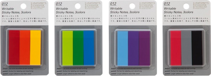 可書寫 標籤貼 3色｜Stalogy 日本