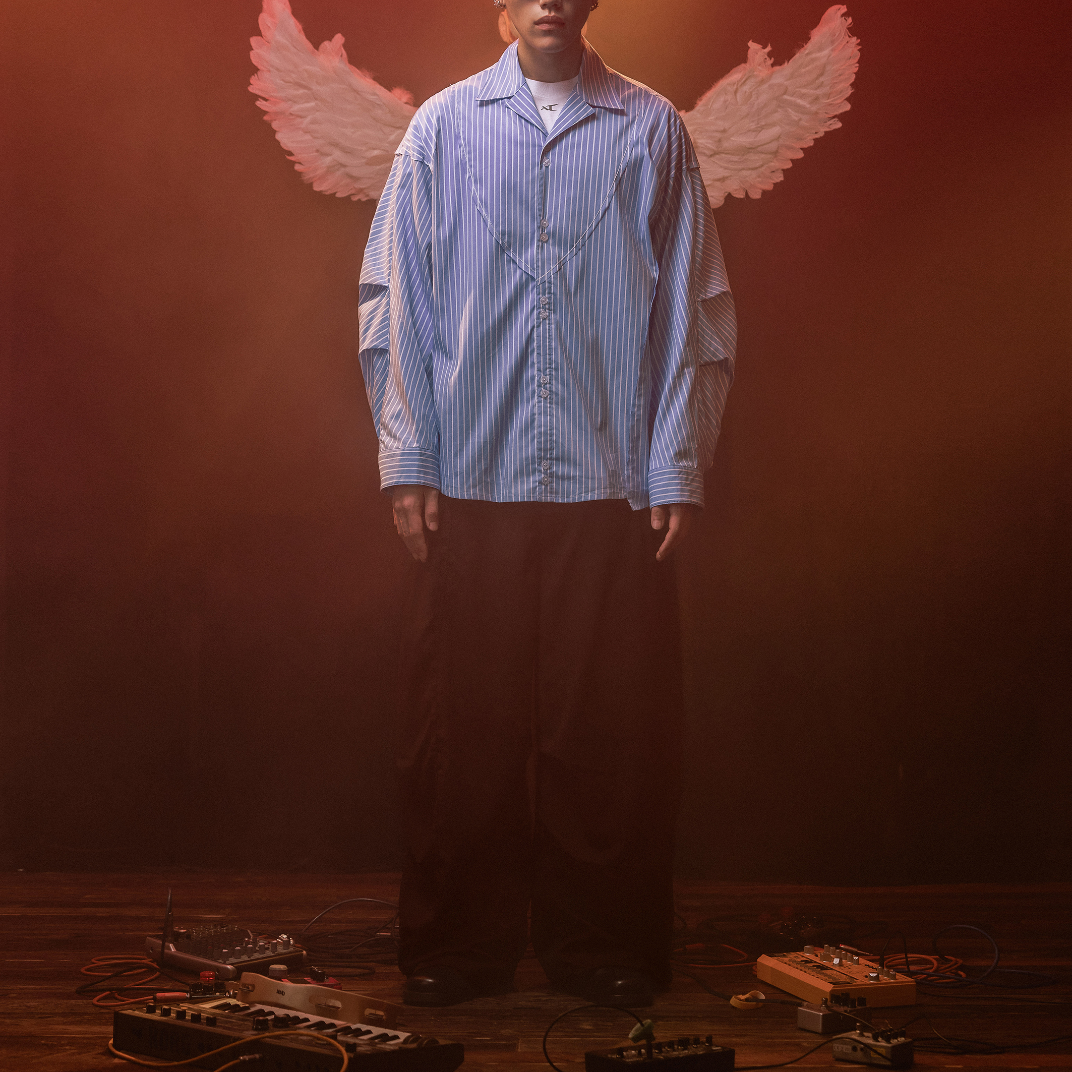 Wall of Sound -  WA07-“COBAIN” LS Pyjama Shirt - Blue-Stripe