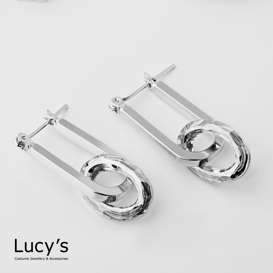 晶幻幾何 易扣耳環 (二色) (123180/123181)