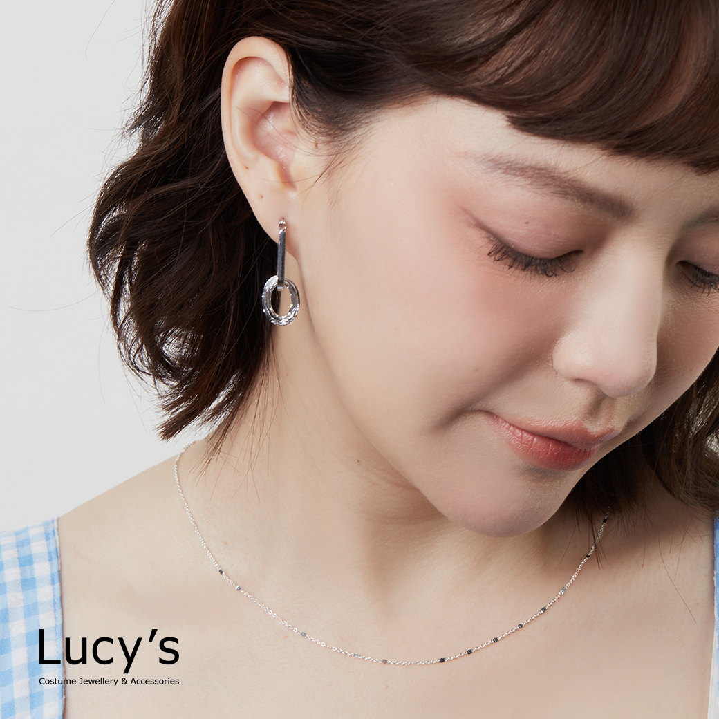 晶幻幾何 易扣耳環 (二色) (123180/123181)