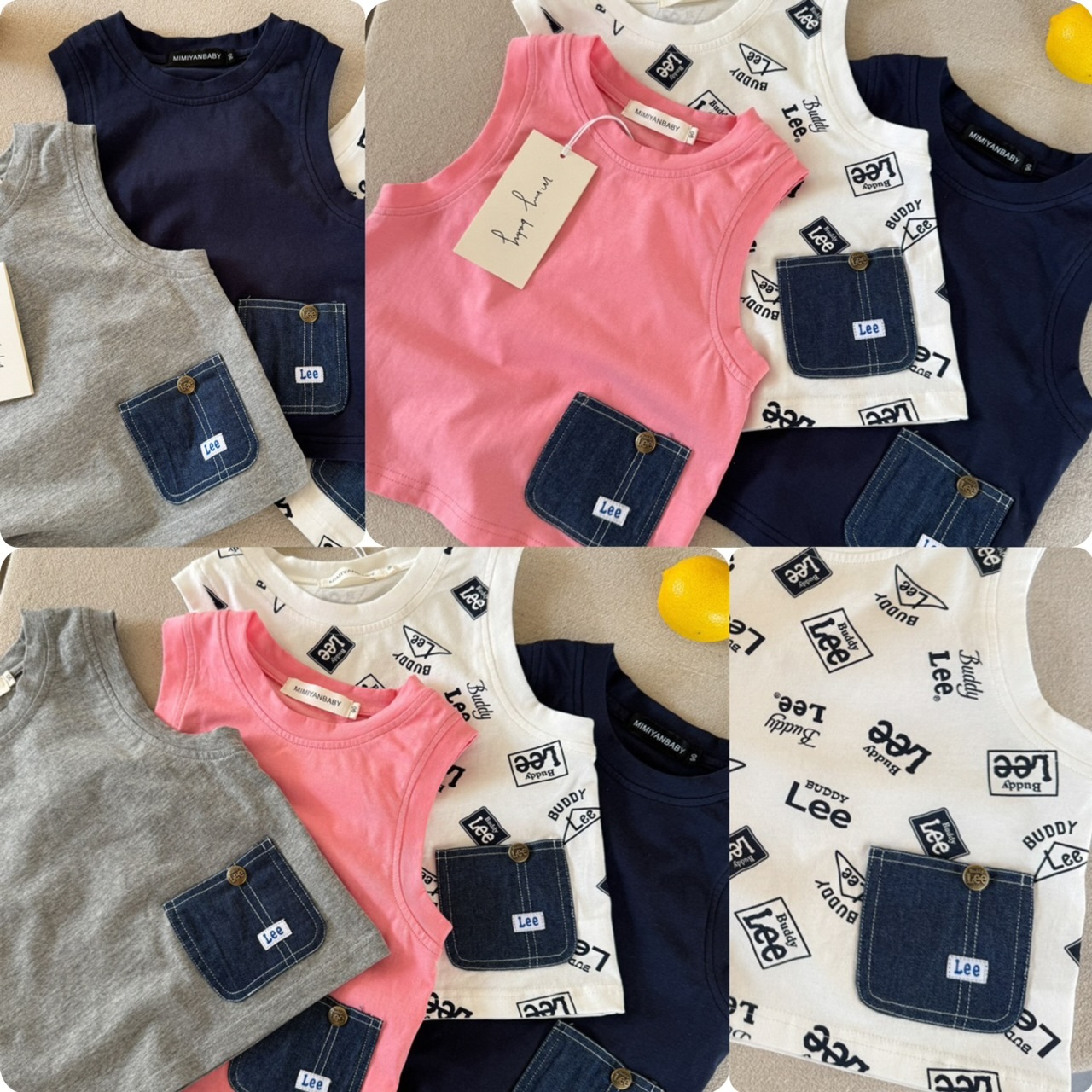 兒童Lee 右下角小袋印花圓領背心Tee -2501313