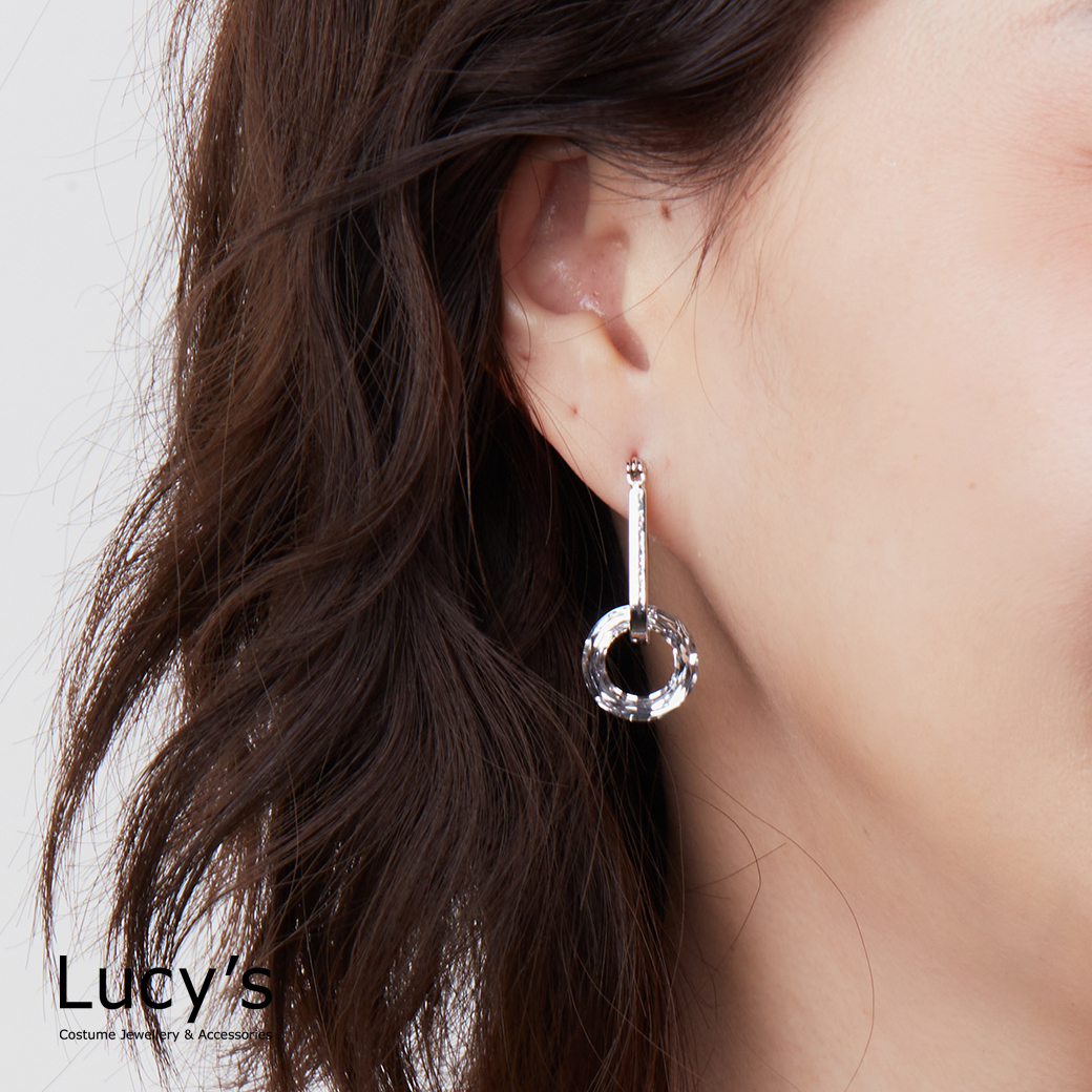 晶幻圓形 易扣耳環 耳環 (二色) (123177/123178)