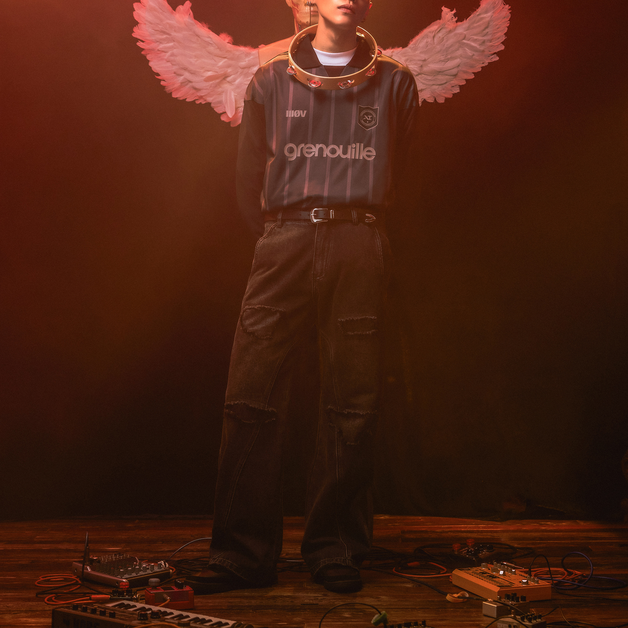 Wall of Sound - WA09-“ANGER” Patch Denim Pants - Fade Black