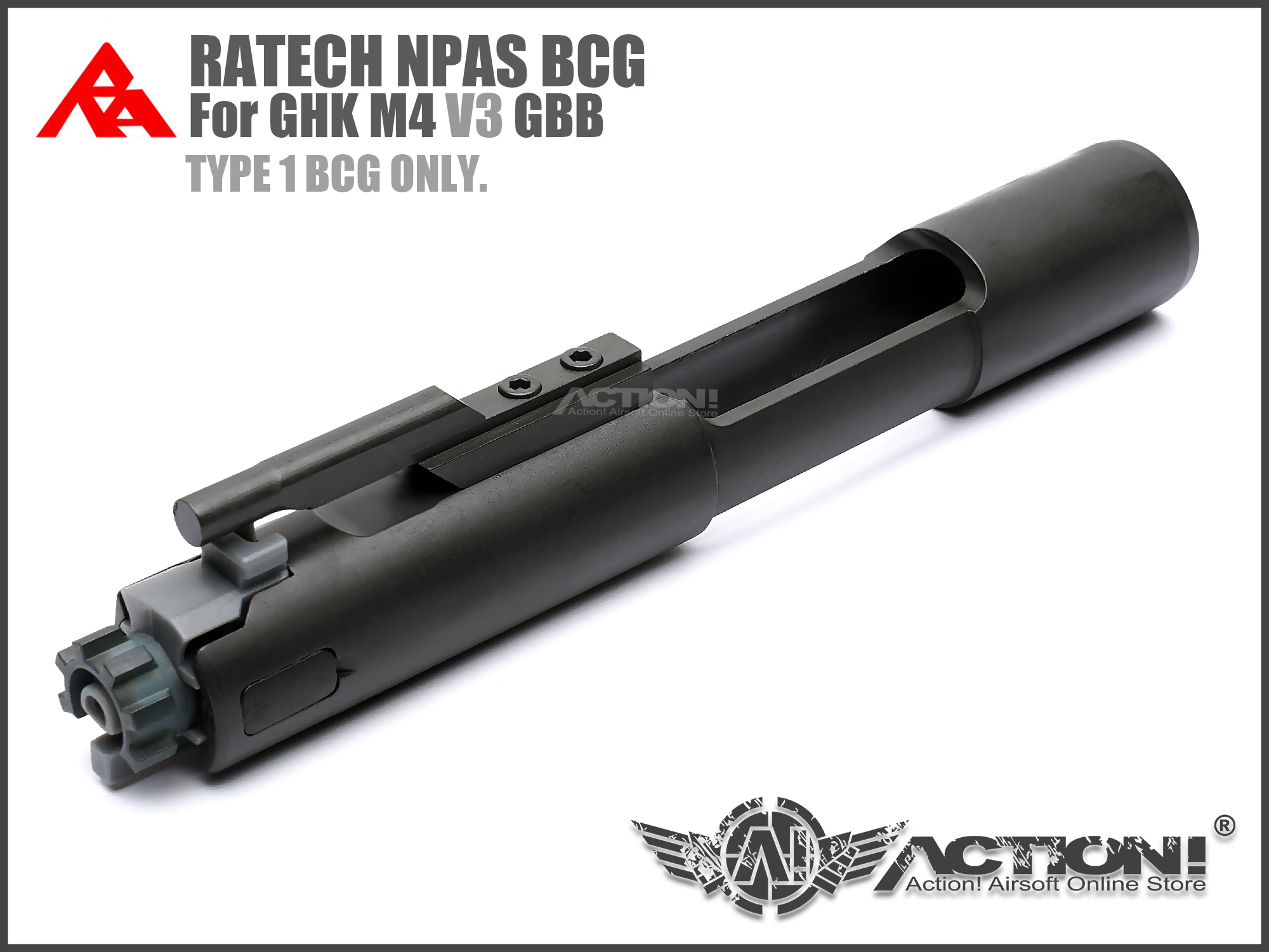 RA-TECH - CNC 鋼製槍機組V3 (安裝V3 NPAS可調式飛機) Type1 /GHK M4 G