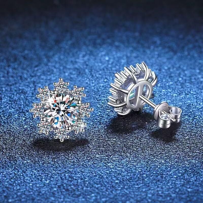 【現貨】LL0612328 莫桑石雪花耳環