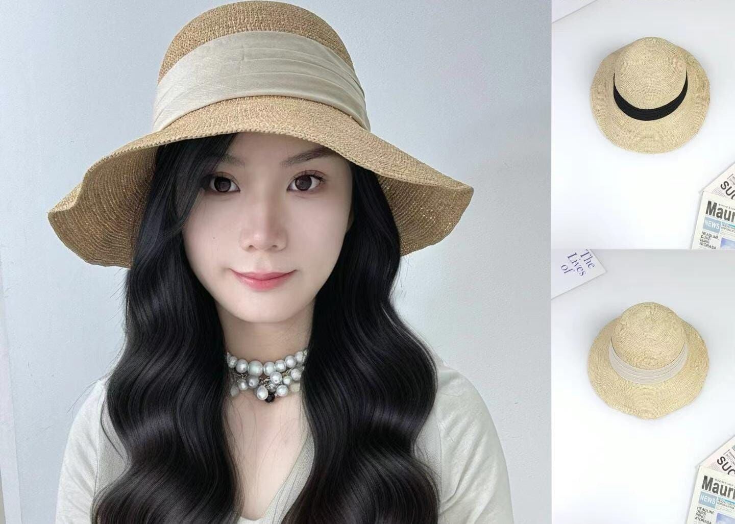 TH4416 飄帶草編漁夫帽