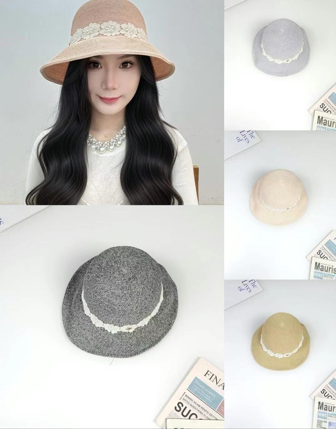 TH4420 圍邊花花漁夫帽