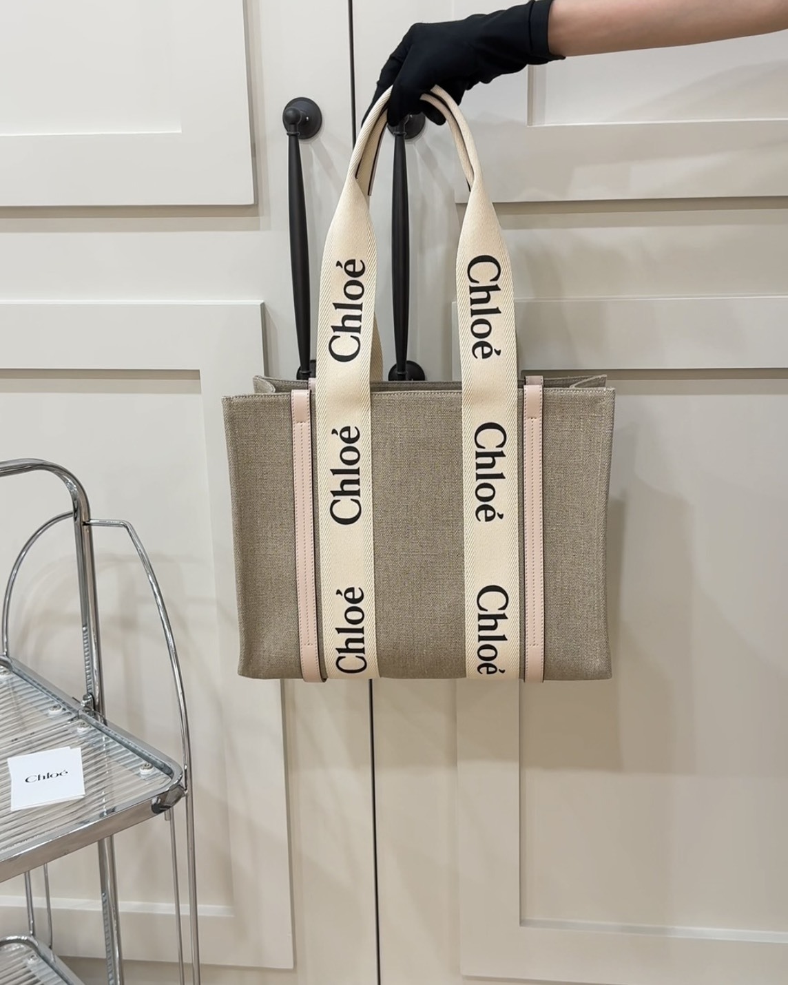 CHLOE｜WOODY 中號托特包 粉色