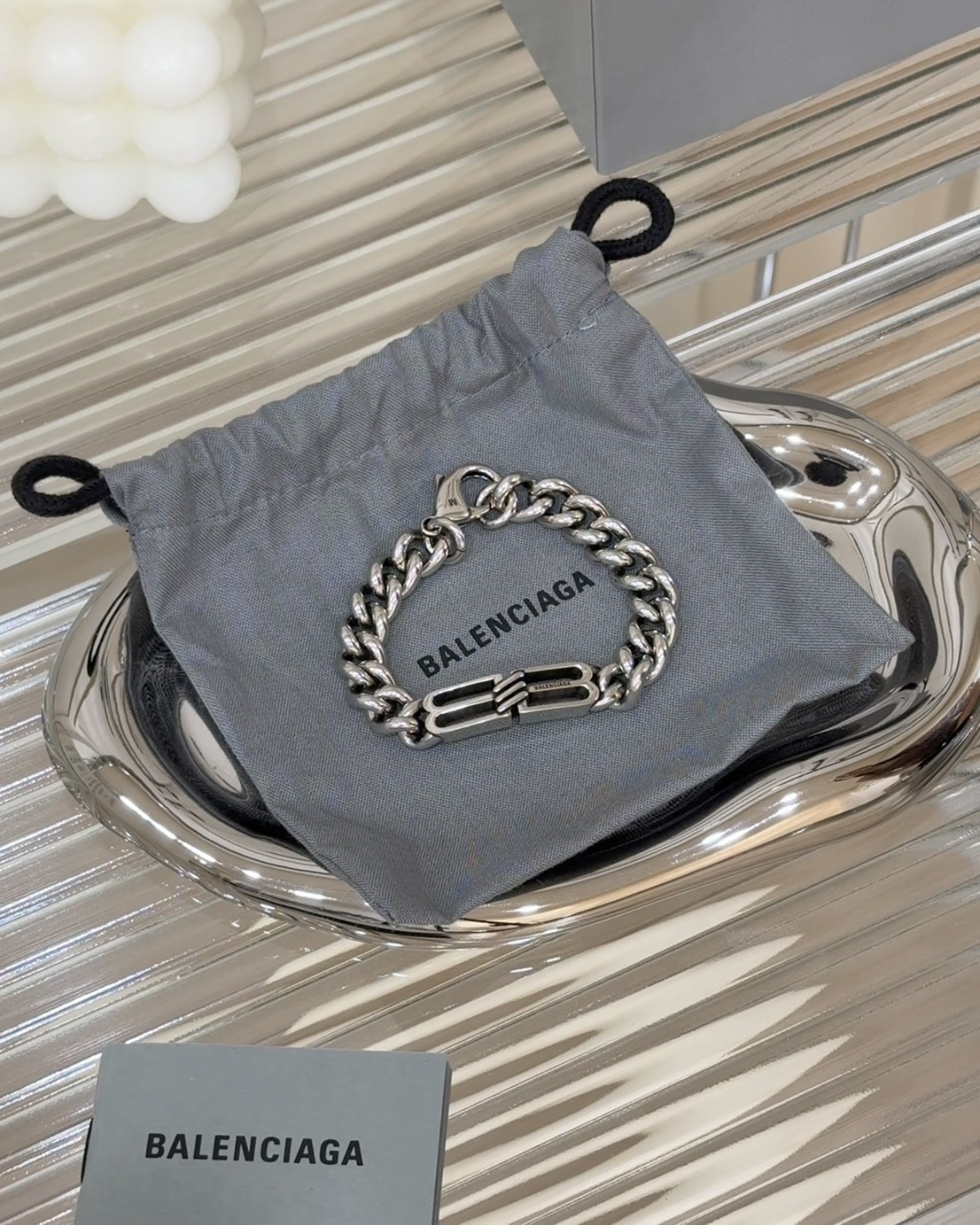 BALENCIAGA｜經典BB LOGO 手鍊 M