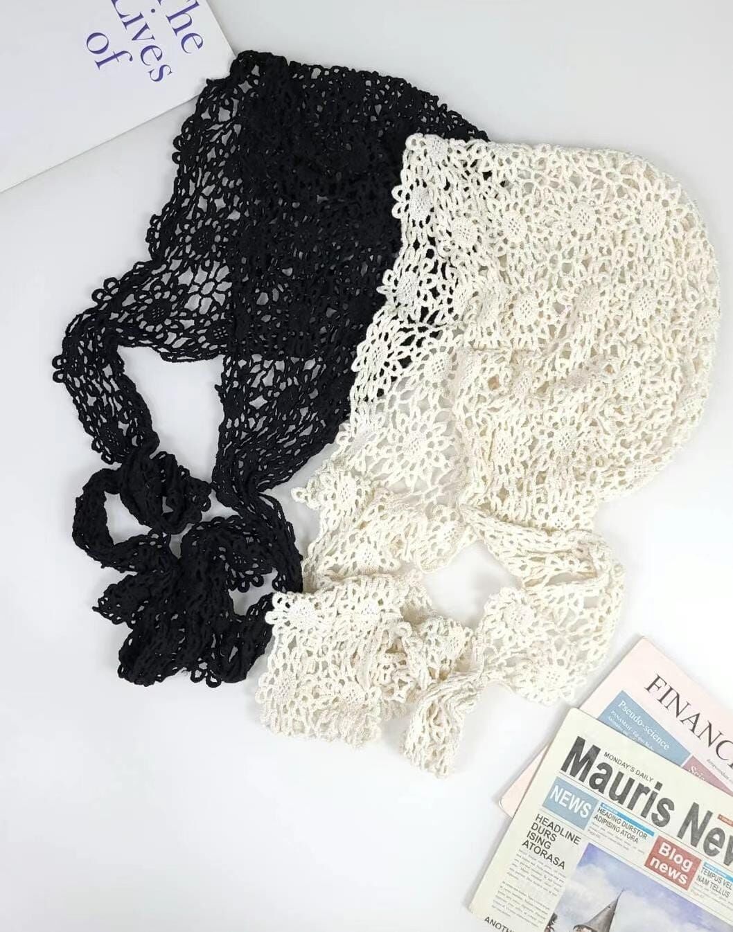 TH4427 全花鏤空可愛頭巾