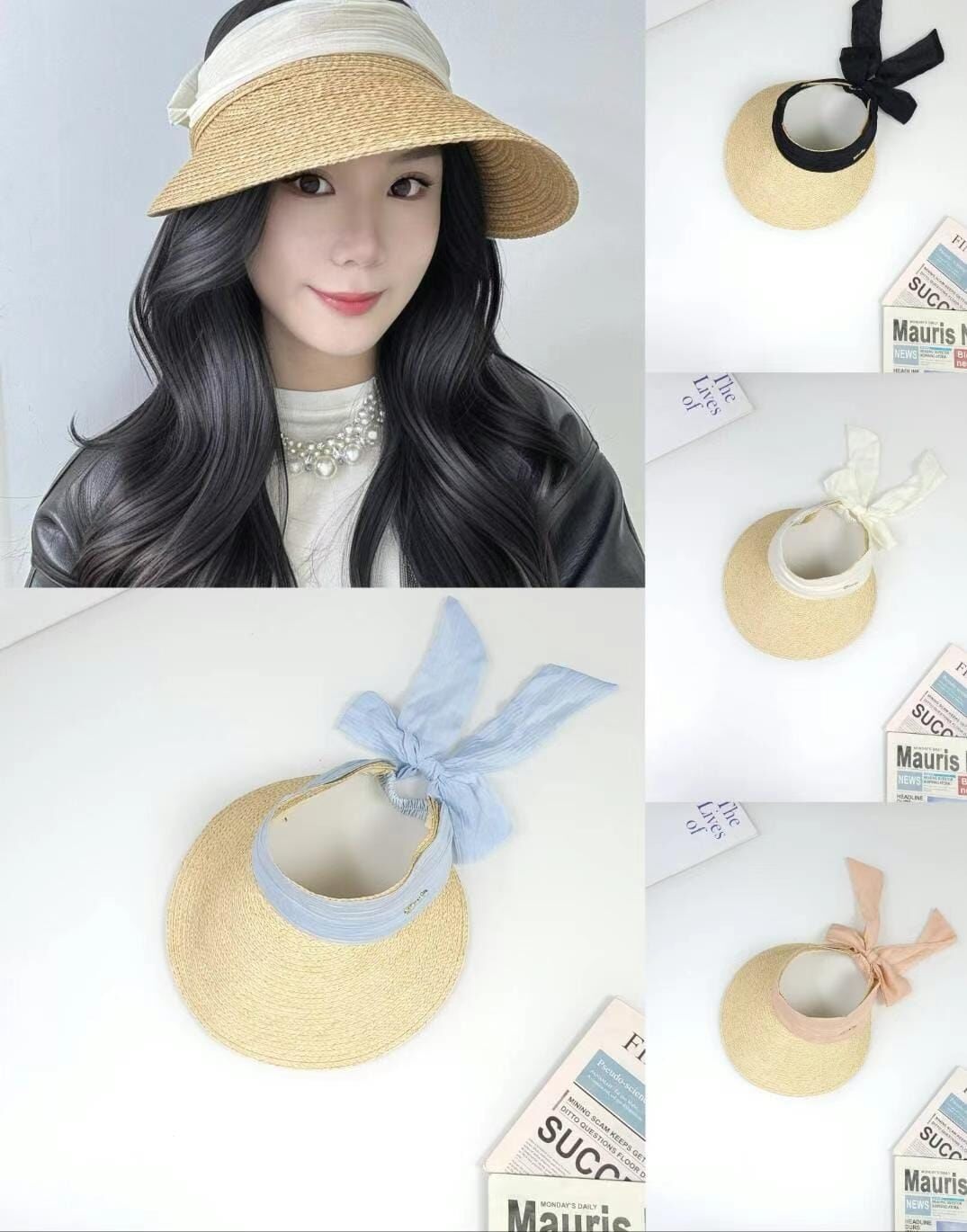 TH4429 女神飄帶遮陽帽