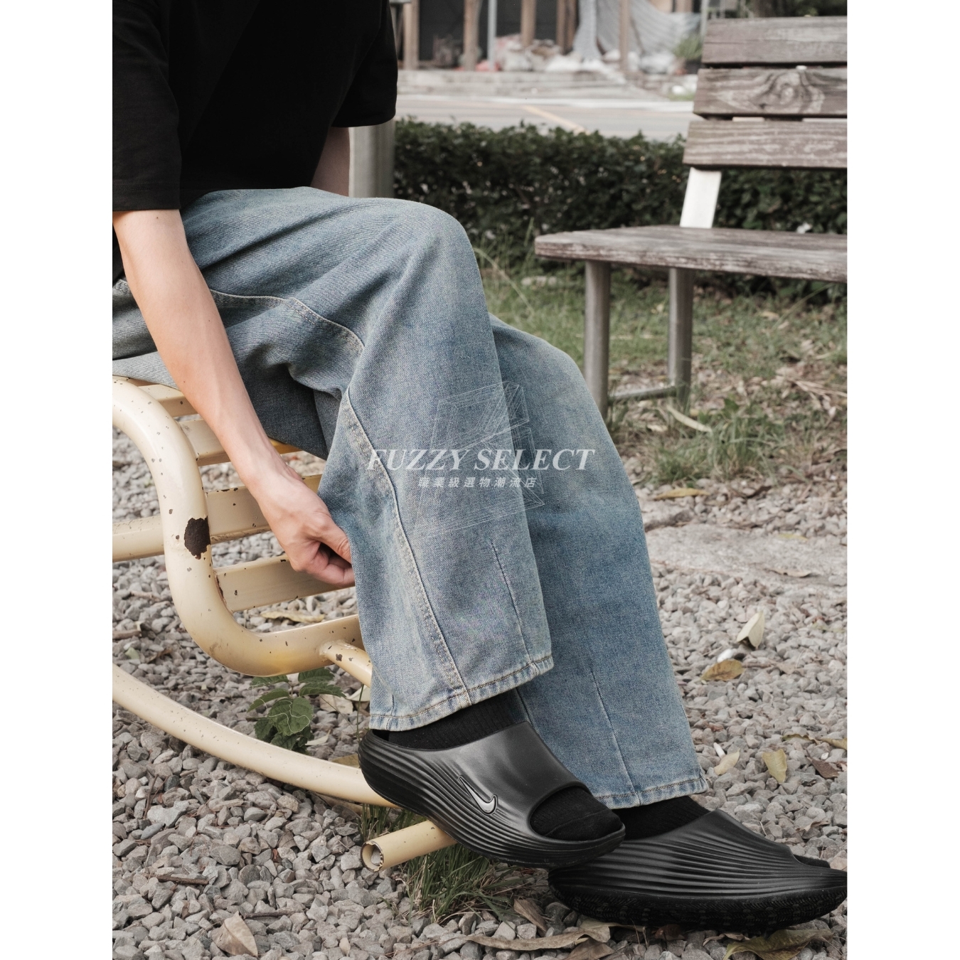 【逢甲 FUZZY】Nike ReactX Rejuven8 拖鞋 全黑 HV4479-001