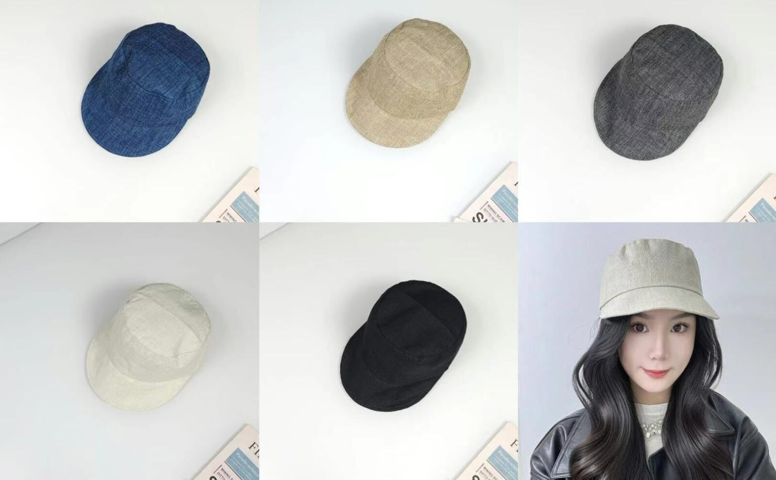 TH4431 亞麻布騎司帽