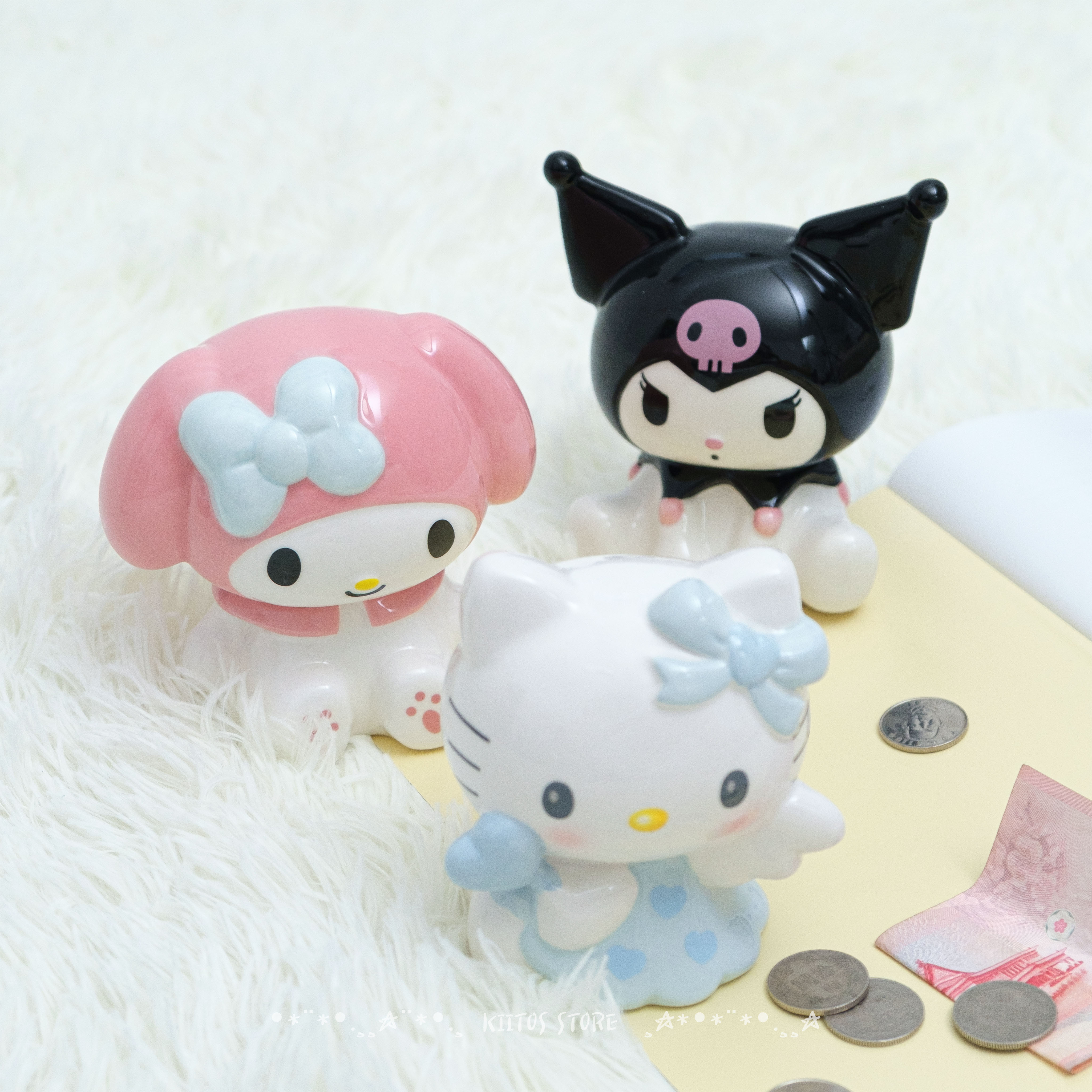 【現貨】日本 正版 三麗鷗 kitty酷洛米美樂蒂 存錢筒 儲金箱