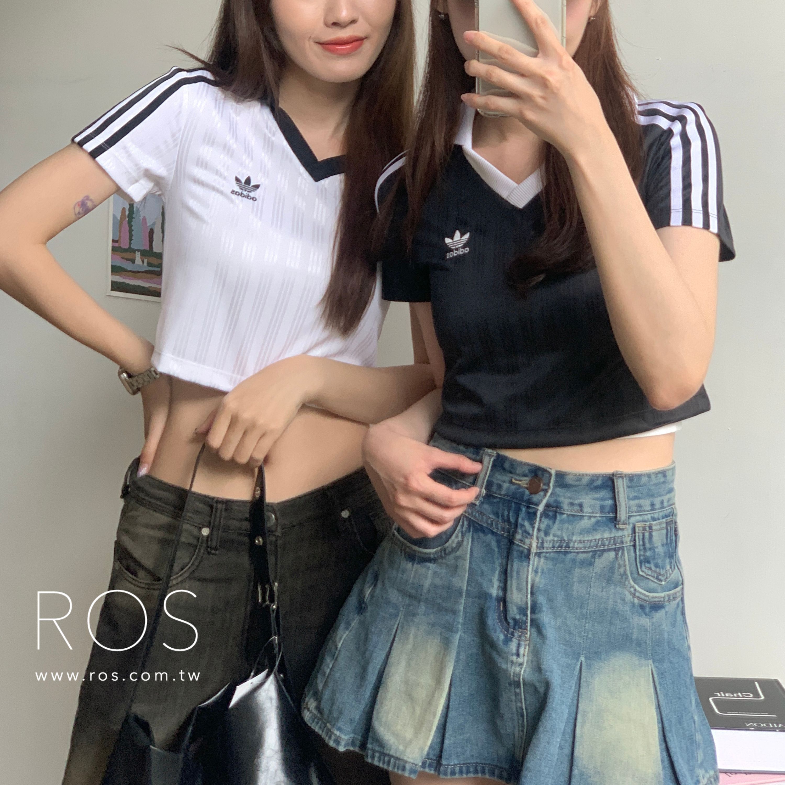 Adidas Adicolor 緞面球衣Polo短版上衣(2colors)