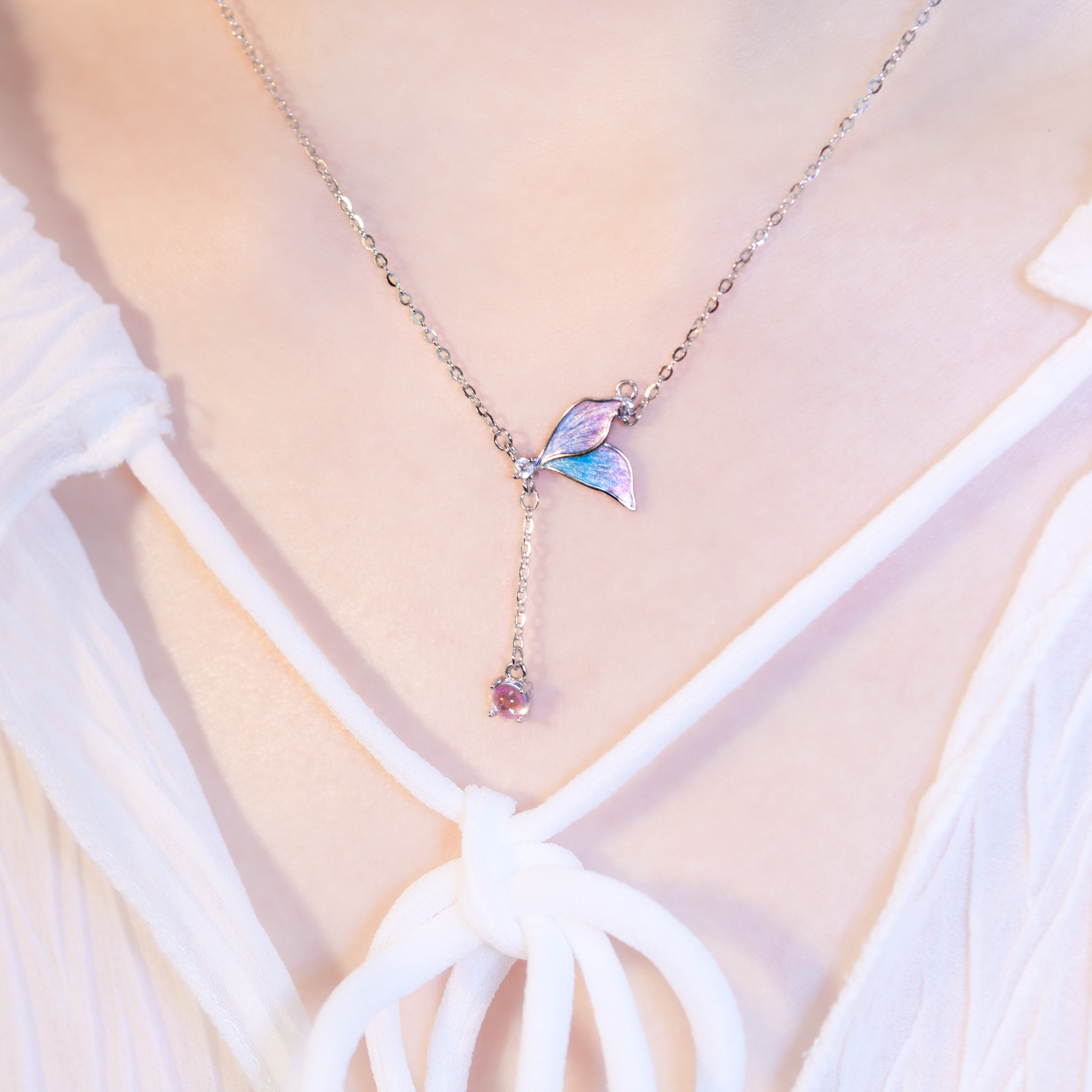 | 925純銀・白金・琉璃 | 漫紫勇氣項鍊 | NE1406 |