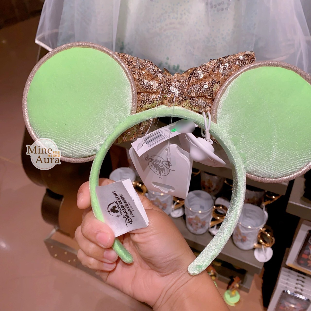 奇妙8周年系列 奇妙仙子 Tinker Bell 蝴蝶結 造型 髮圈 髮箍 小飛俠 彼得潘 Peter Pan-上海迪士尼樂園