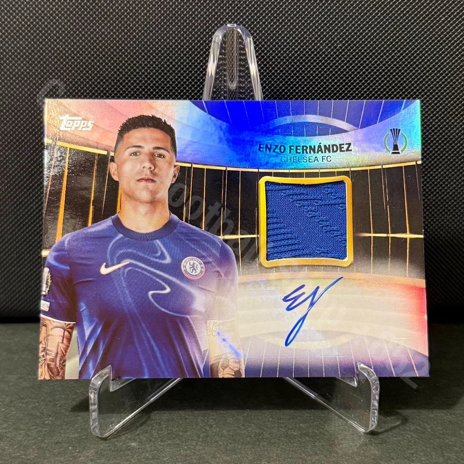 2024-2025 Topps UCC Flagship Chelsea Enzo Fernandez Auto Match Worn Relic Card 02/50