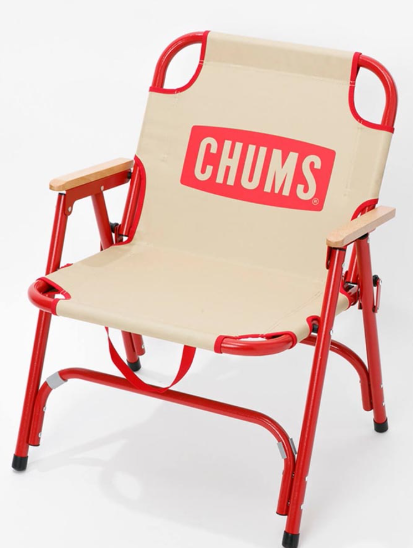 CHUMS Back with Chair – Foldable Outdoor Camping Chair (Beige/Red) | Lightweight & Compact JUN25