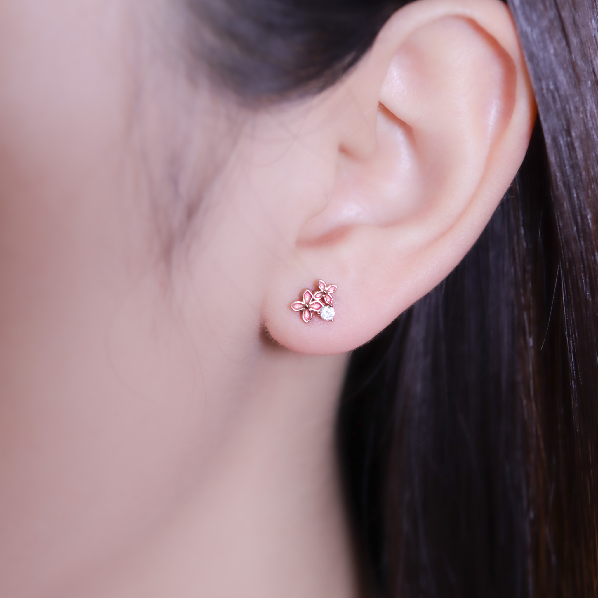 | 925純銀・ 厚鍍玫瑰金 | 漫楓花境耳環 | EA0989 |