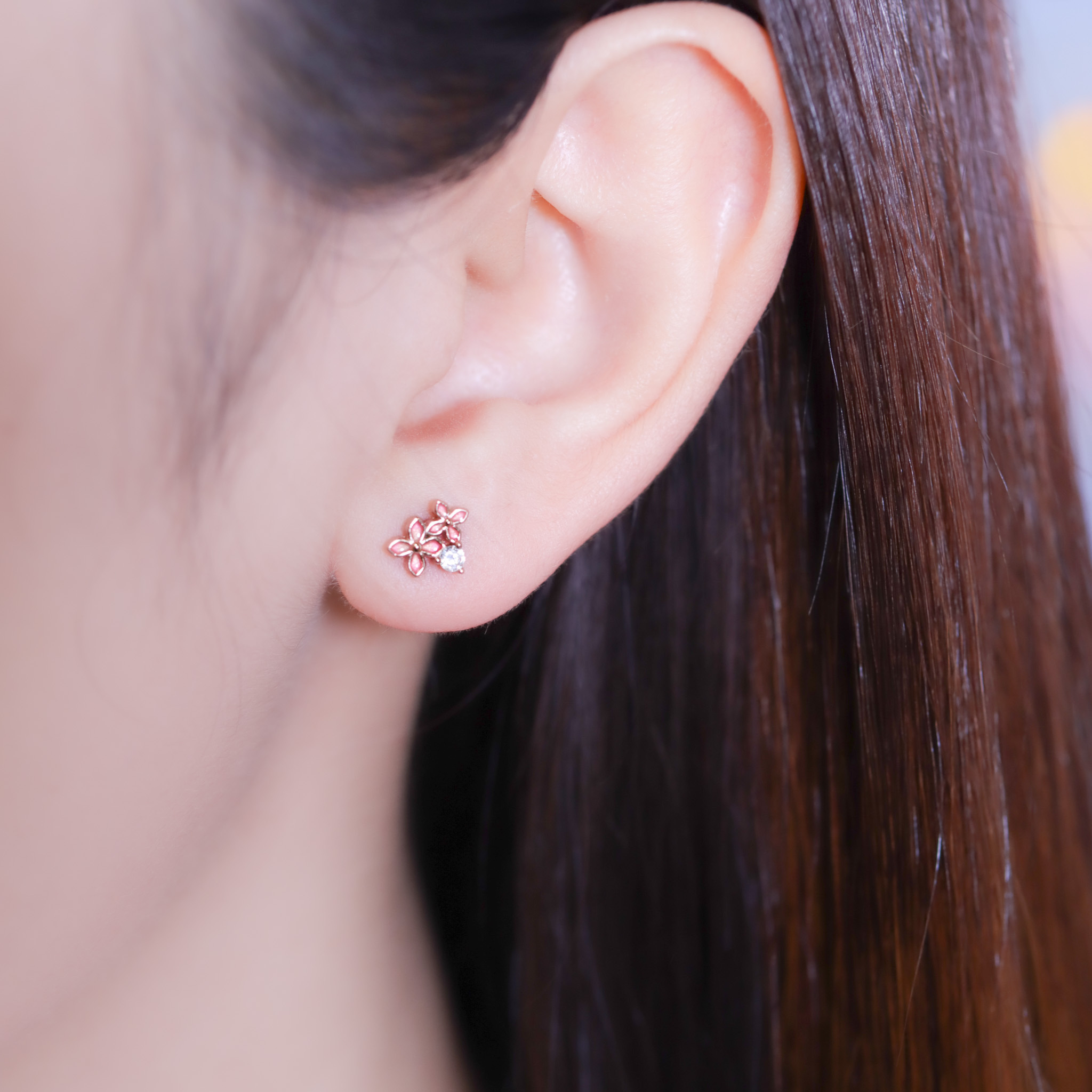 | 925純銀・ 厚鍍玫瑰金 | 漫楓花境耳環 | EA0989 |