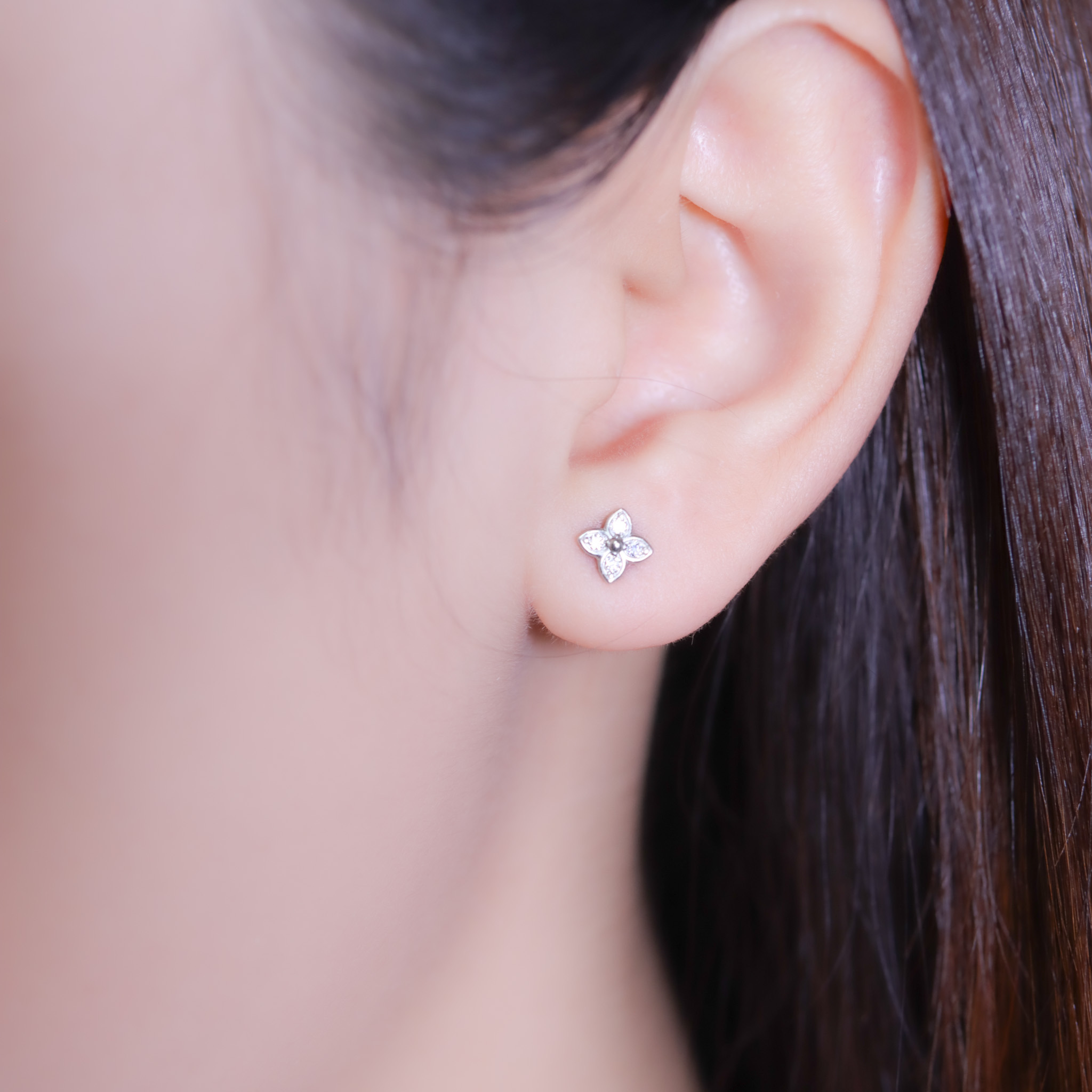 | 925純銀・厚鍍白金 | 知足的幸福耳環 | EA0991 |