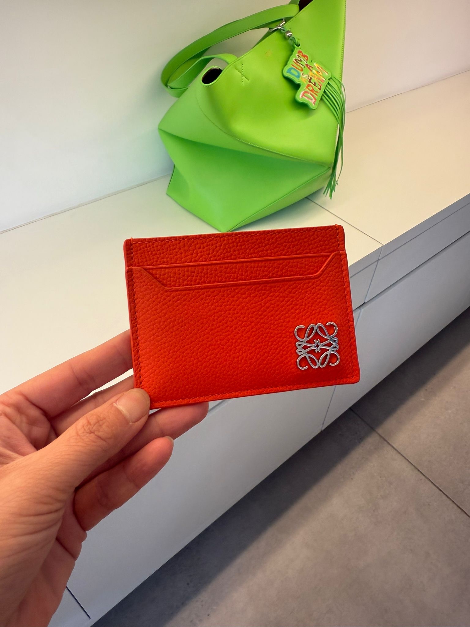 Loewe Anagram plain cardholder Orange