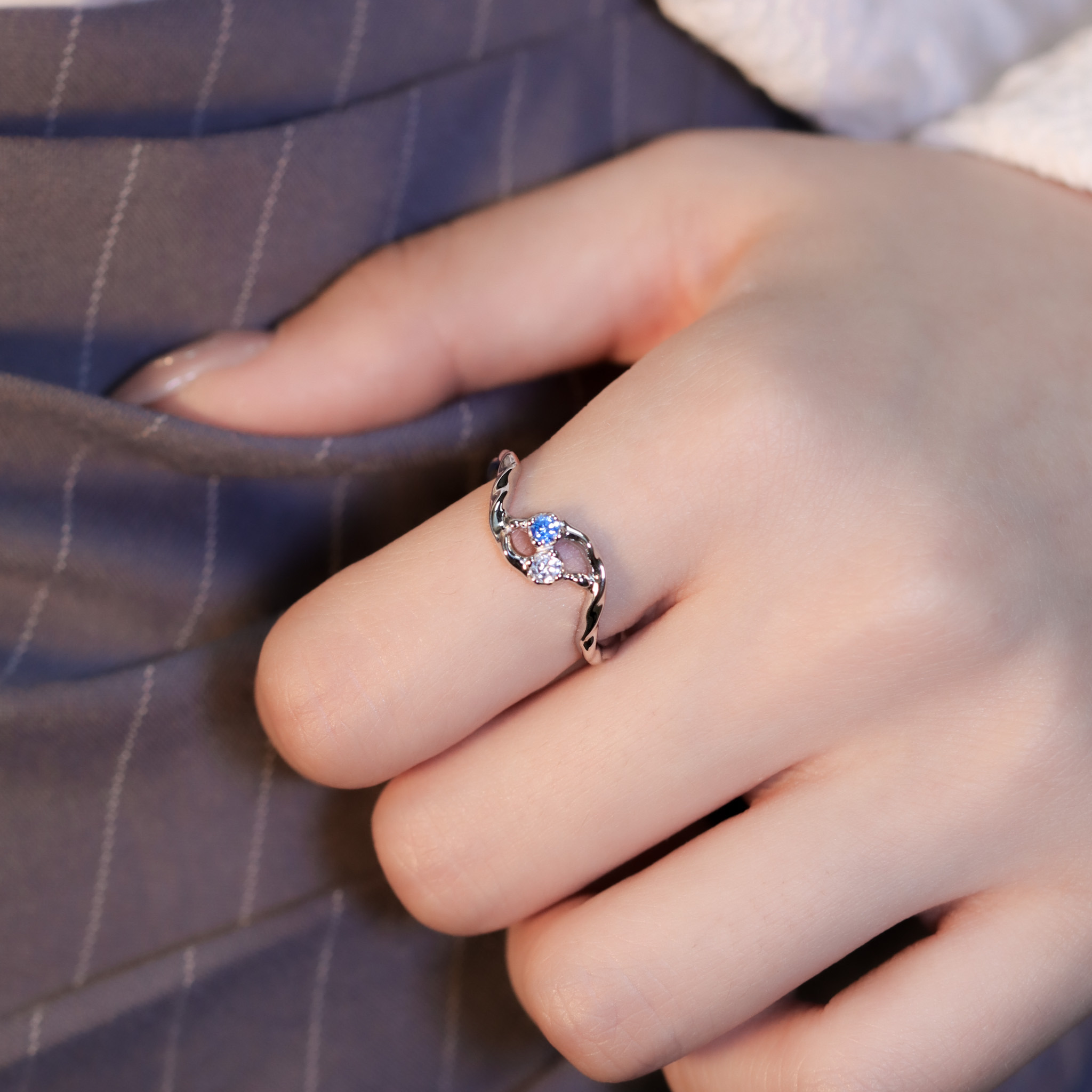 | 925純銀・白金 | 漫藍星眼戒指 | RI0888 |