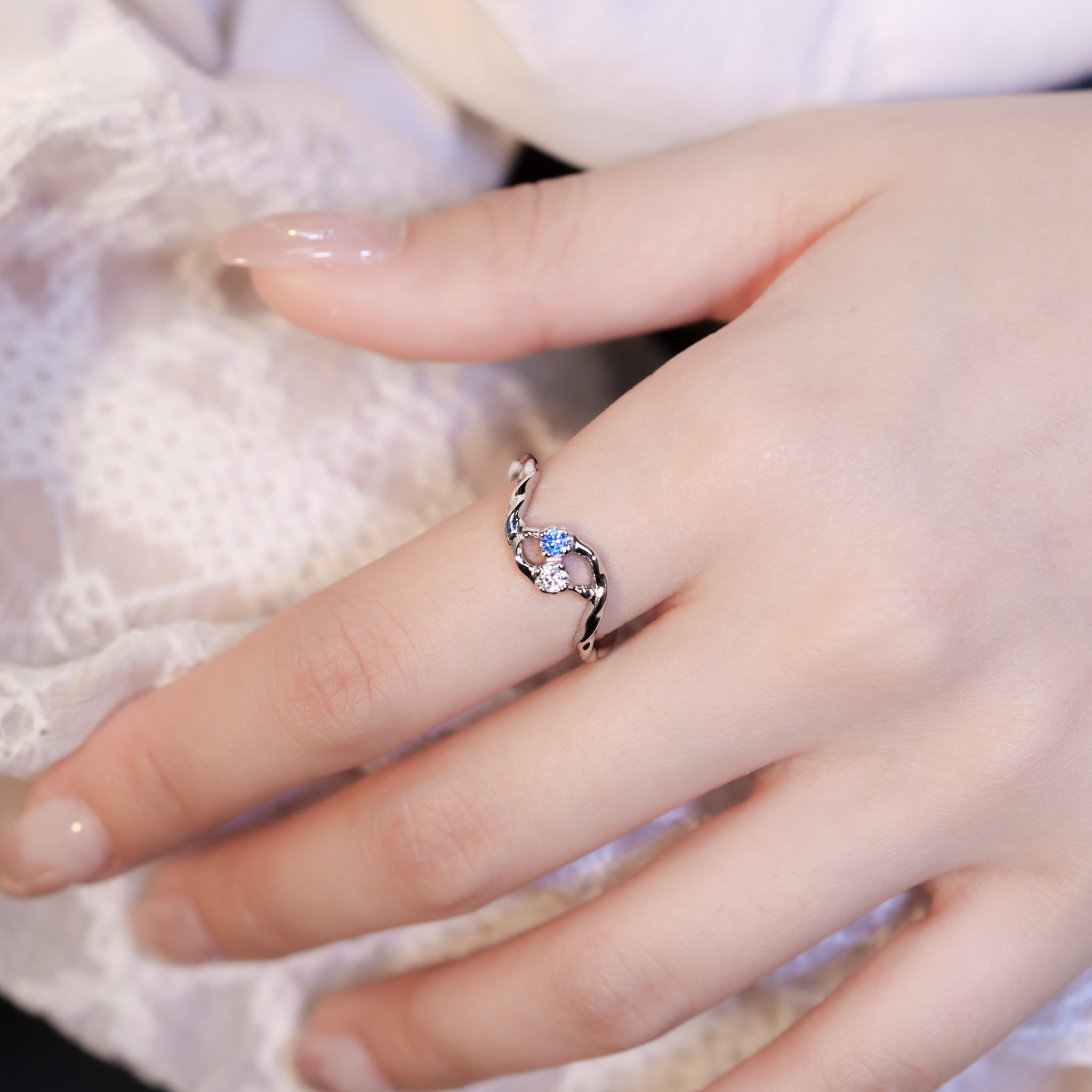 | 925純銀・白金 | 漫藍星眼戒指 | RI0888 |