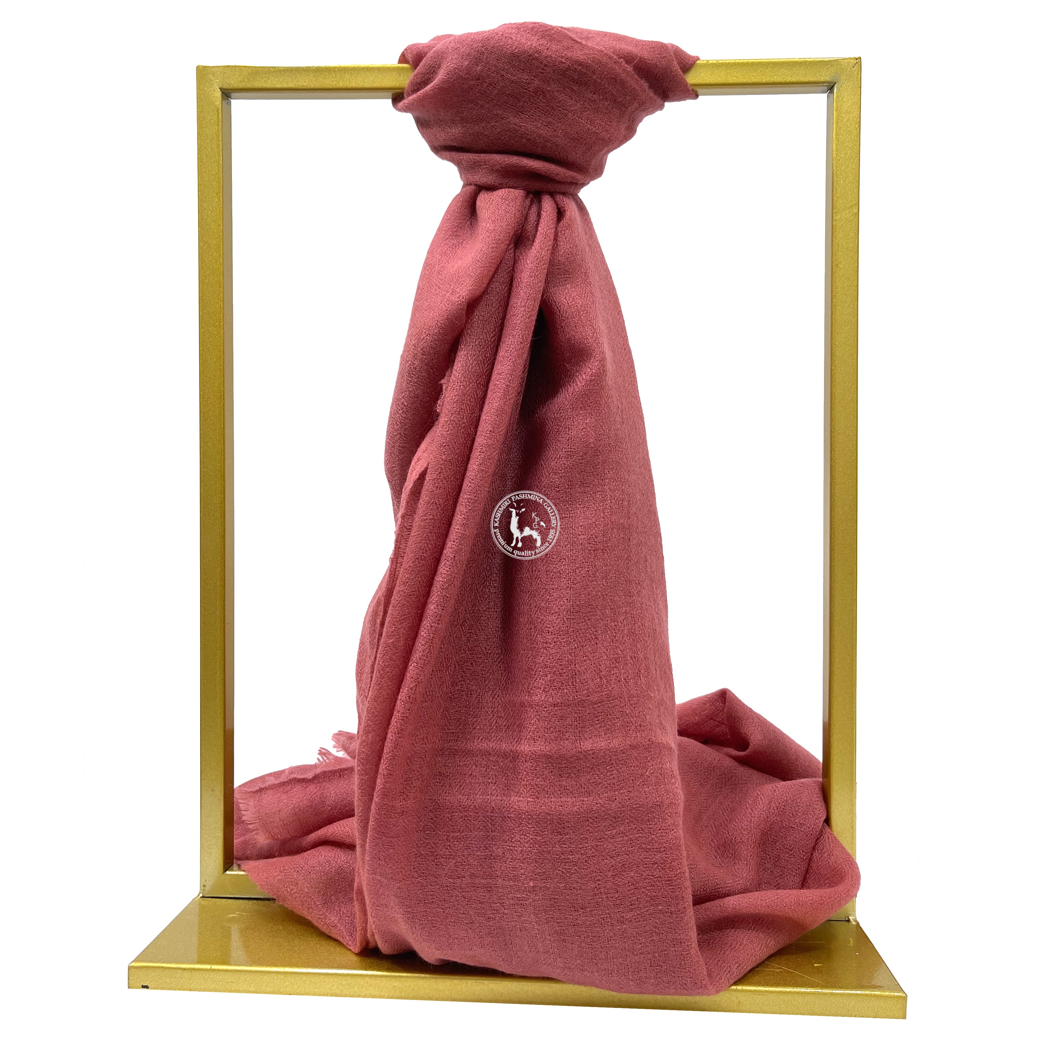 磚紅色喀什米爾手工編織 Shahmina羊絨披肩圍巾