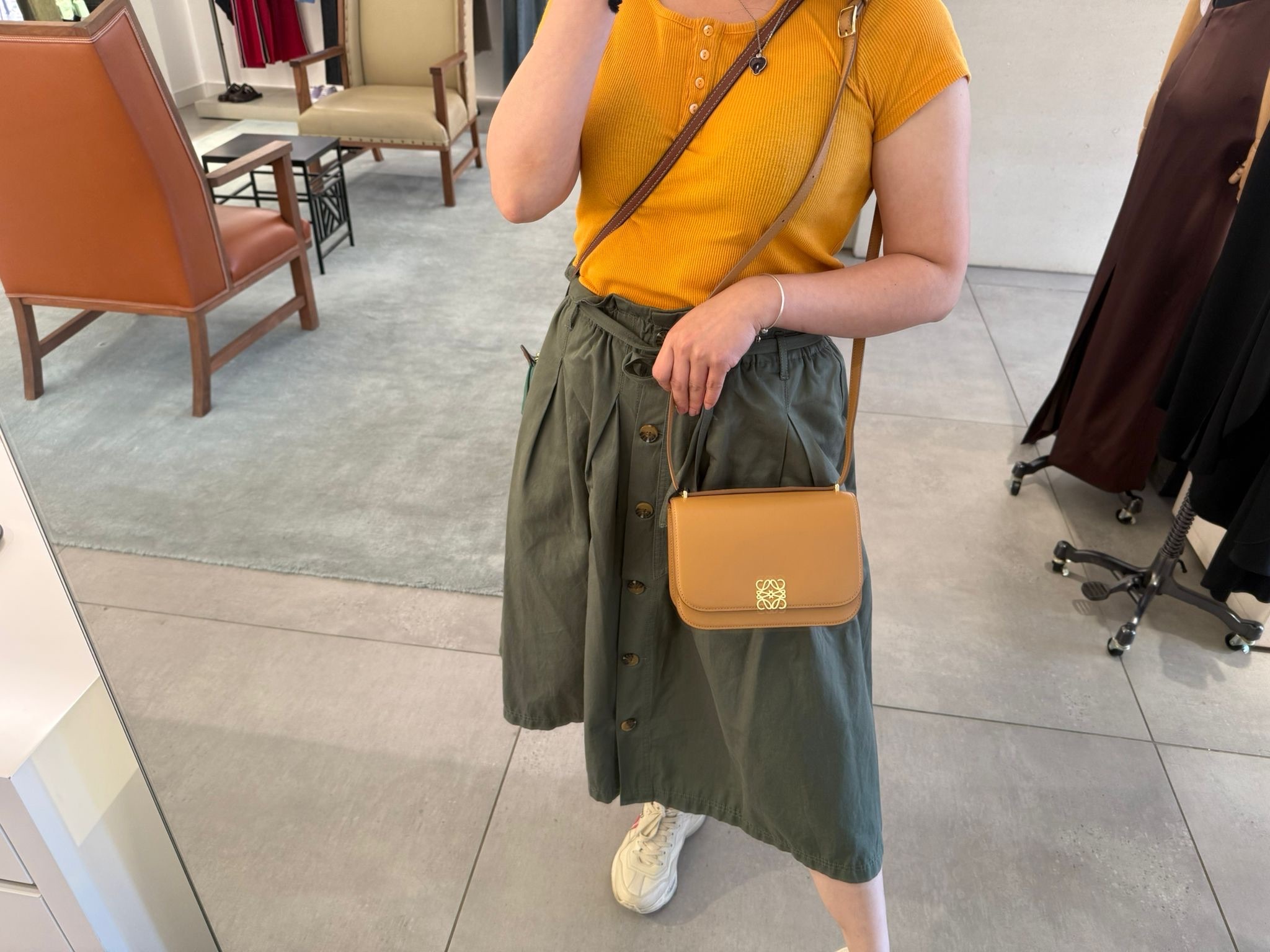 Loewe Goya Small Bag in warm desert yellow