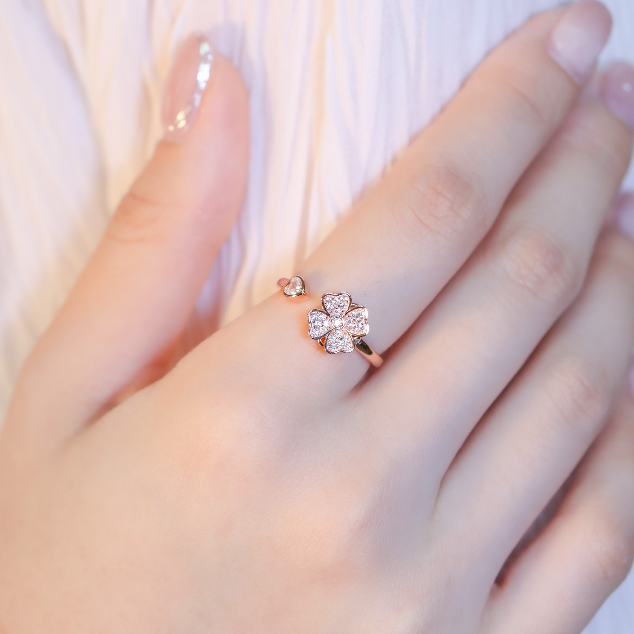 | 925純銀・玫瑰金 | 漫漫花意不止戒指（可旋轉） | RI0881 |