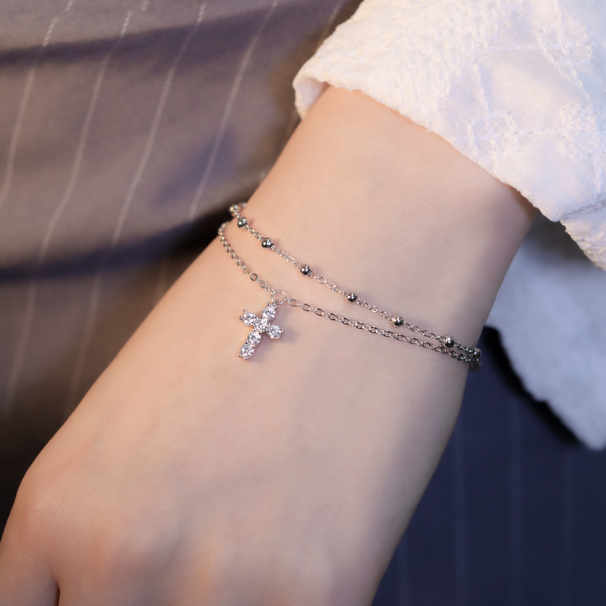 | 925銀丨堅定的相信雙層手鏈  | BR1334 |