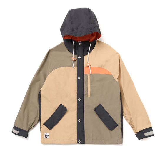 CHUMS Men’s Camping Parka Light – Lightweight Hooded Outdoor Jacket (Beige Crazy) | Color-Block Style JUN25